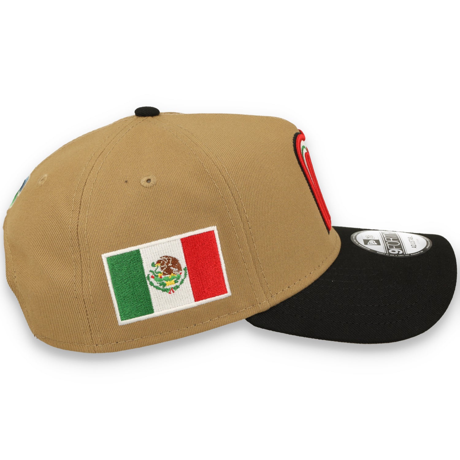 New Era Mexico WBC 9FORTY A-Frame Snapback Hat-Khaki/Black