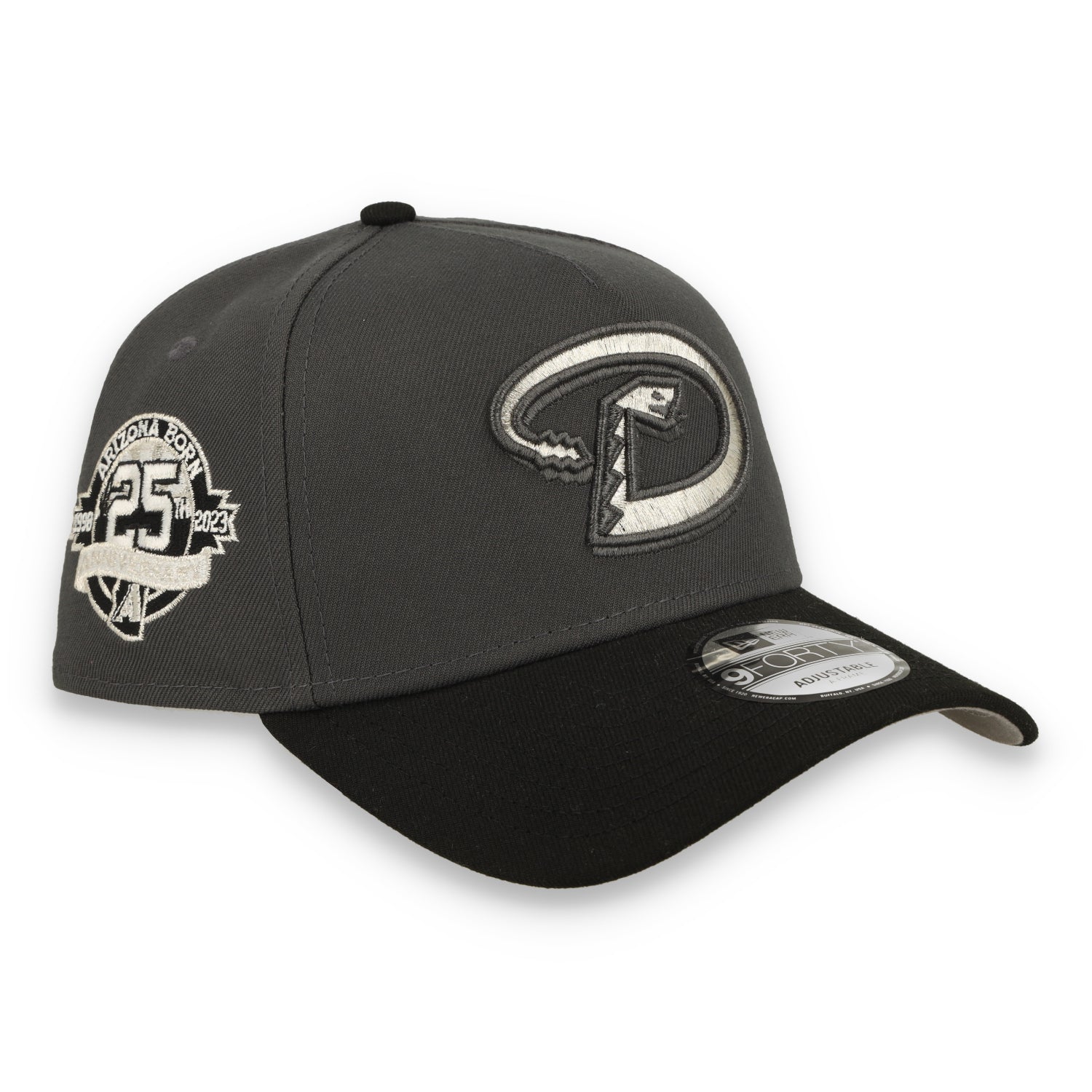 New Era Arizona Diamondbacks 25th Anniversary 9FORTY A-Frame Snapback Hat-Dark Gray/Black