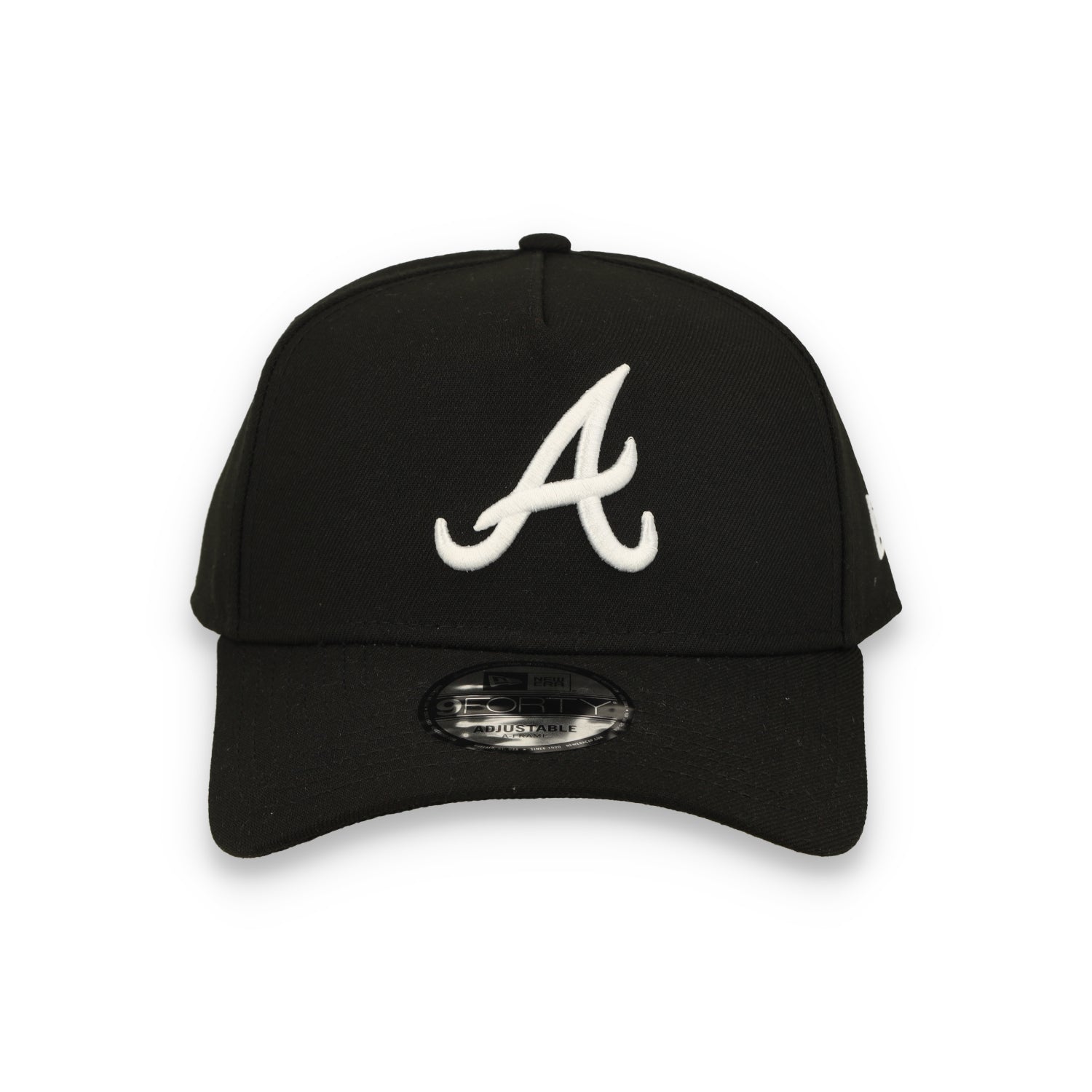 New Era Atlanta Brave 9FORTY A-Frame Snapback Hat-Black/White