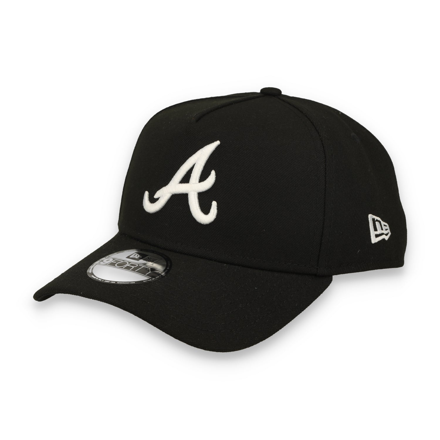 New Era Atlanta Brave 9FORTY A-Frame Snapback Hat-Black/White