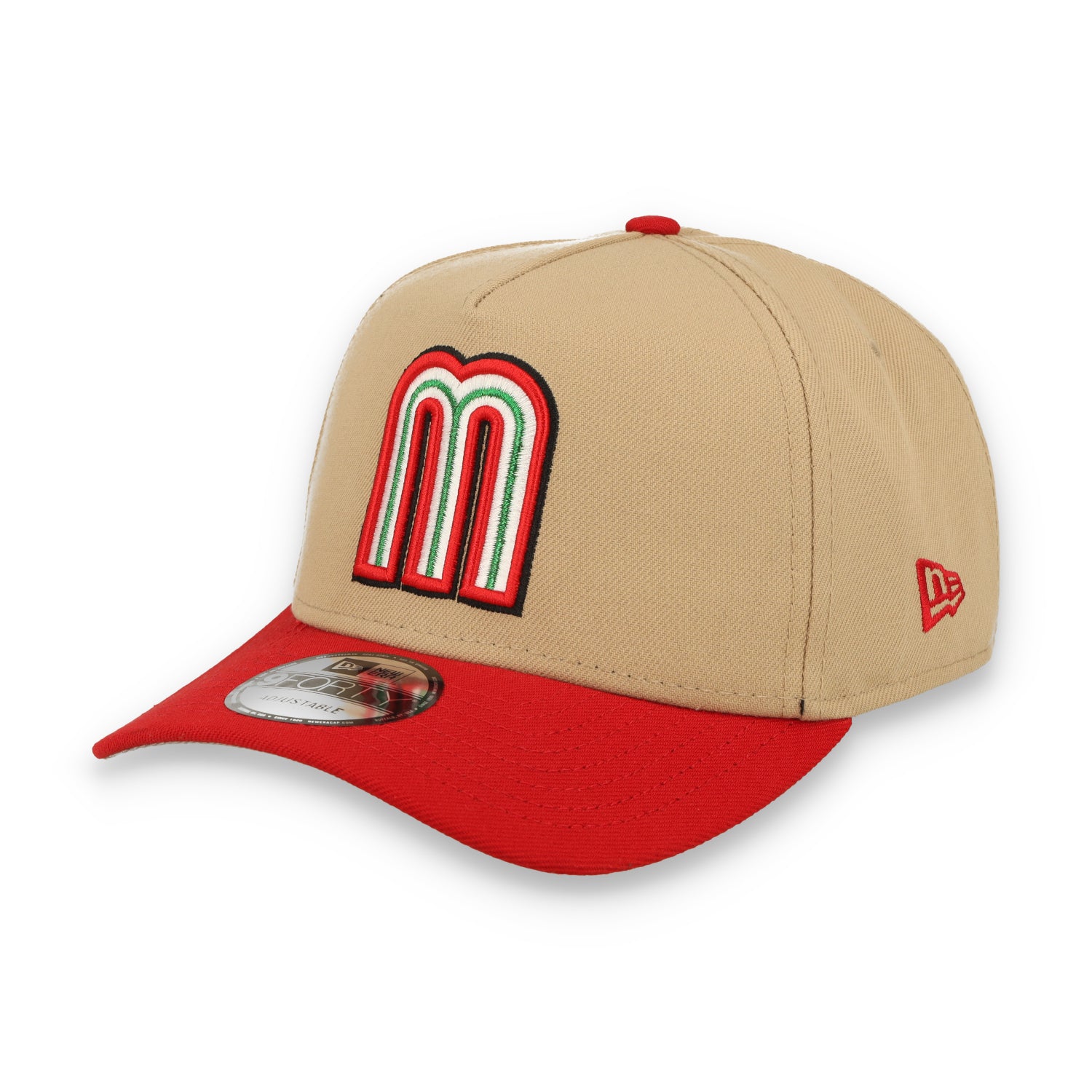 New Era Mexico WBC 9FORTY A-Frame Snapback Hat-Khaki