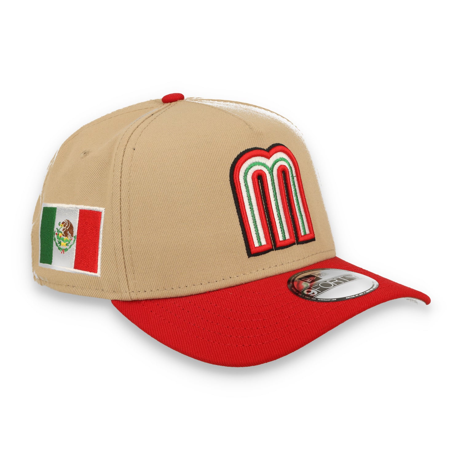 New Era Mexico WBC 9FORTY A-Frame Snapback Hat-Khaki