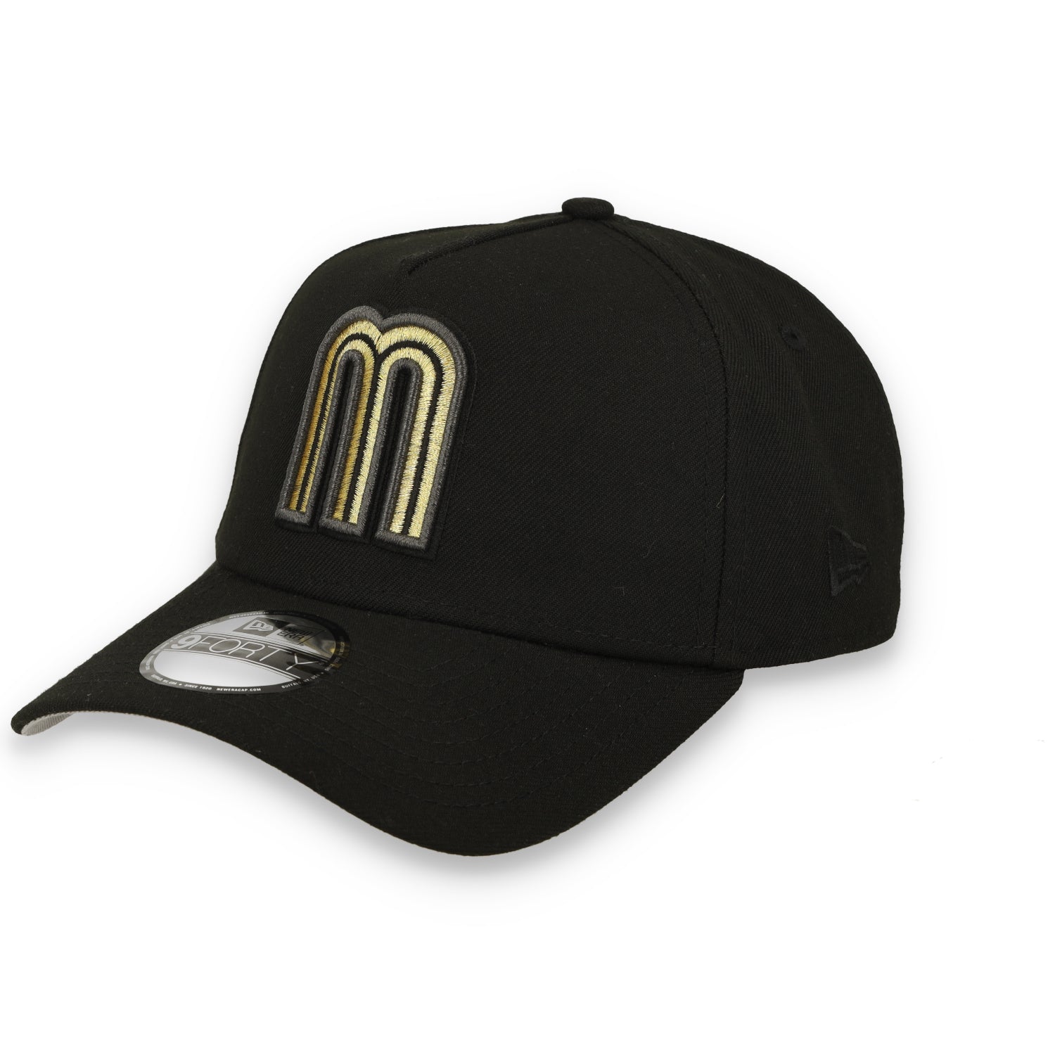 New Era Mexico WBC 9FORTY A-Frame Snapback Hat-Black/Gold
