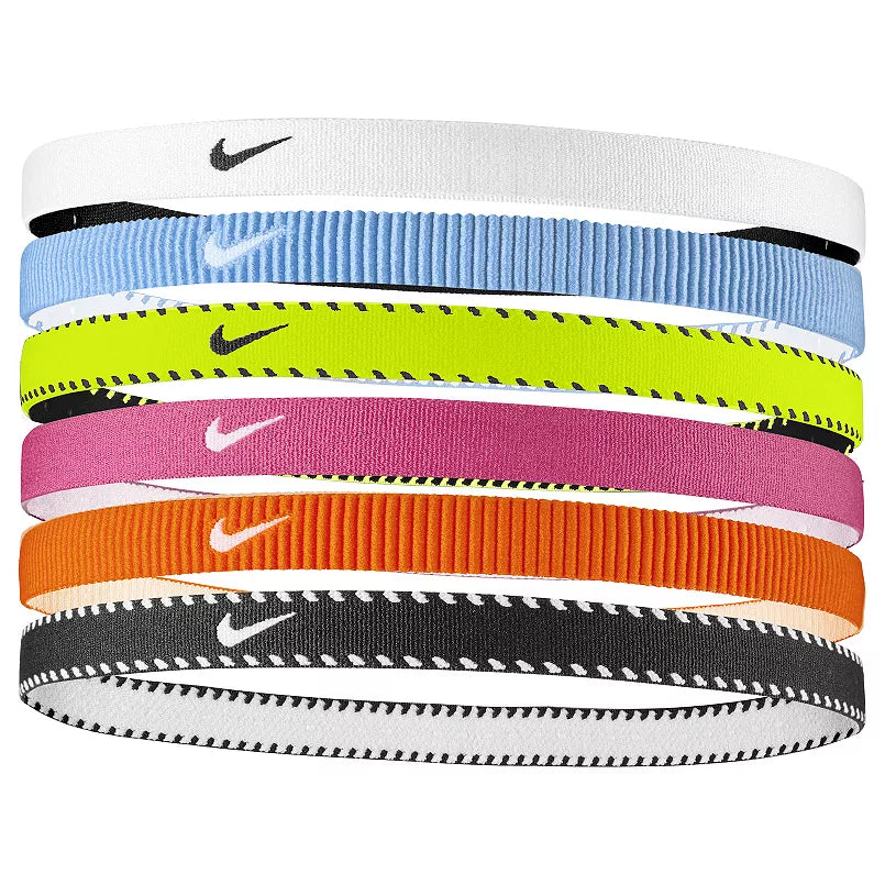 Nike Youth Swoosh Headbands 6 Pack-Multi Color