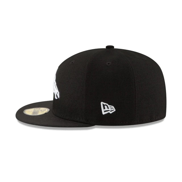 New Era Denver Broncos 50th Super Bowl Side Patch 59FIFTY Fitted Black & White Hat