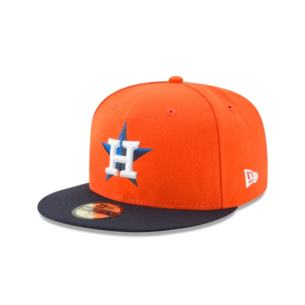 HOUSTON ASTROS NEW ERA AUTHENTIC COLLECTION 59FIFTY FITTED-ON-FIELD COLLECTION-ORANGE