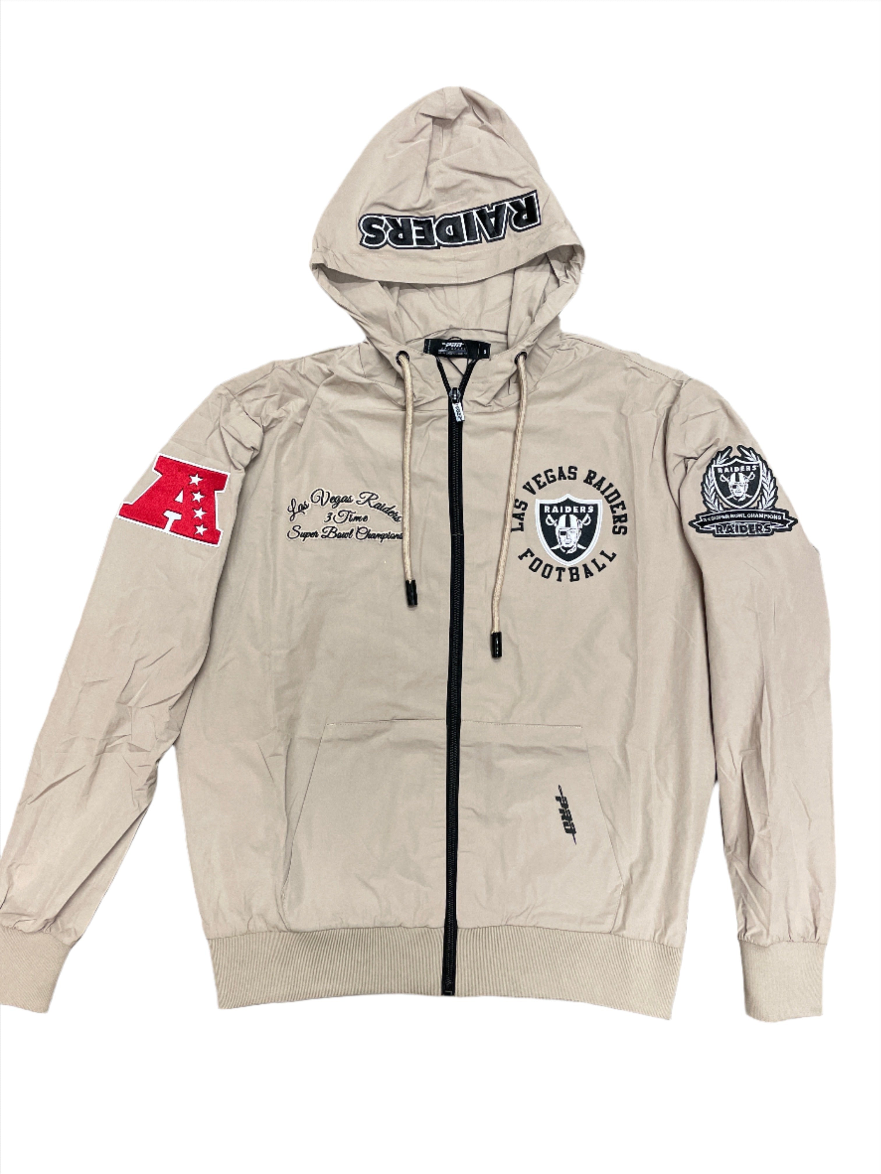 Pro Standard Las Vegas Raiders Hybrid Woven FZ Hoodie-Khaki