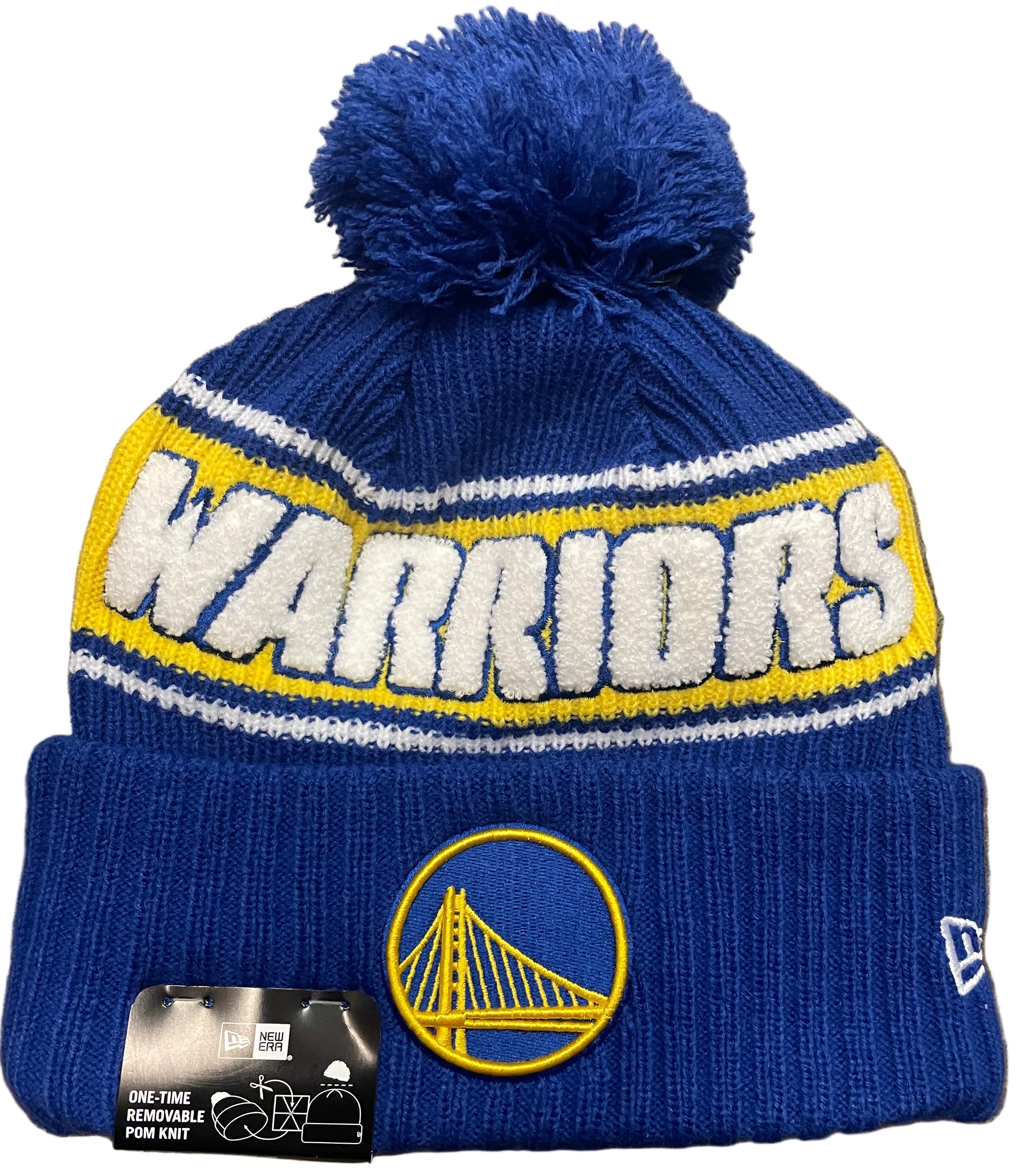 New Era Golden State Warriors Bold Cuffed Knit With Pom