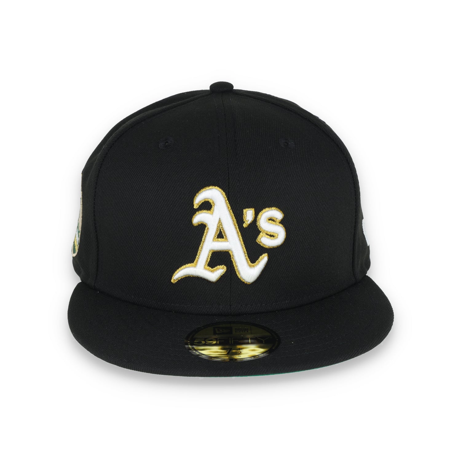 New Era Oakland Athletics 50th Anniversary Metallic Logo Side Patch 59fifty Fitted Hat-Black