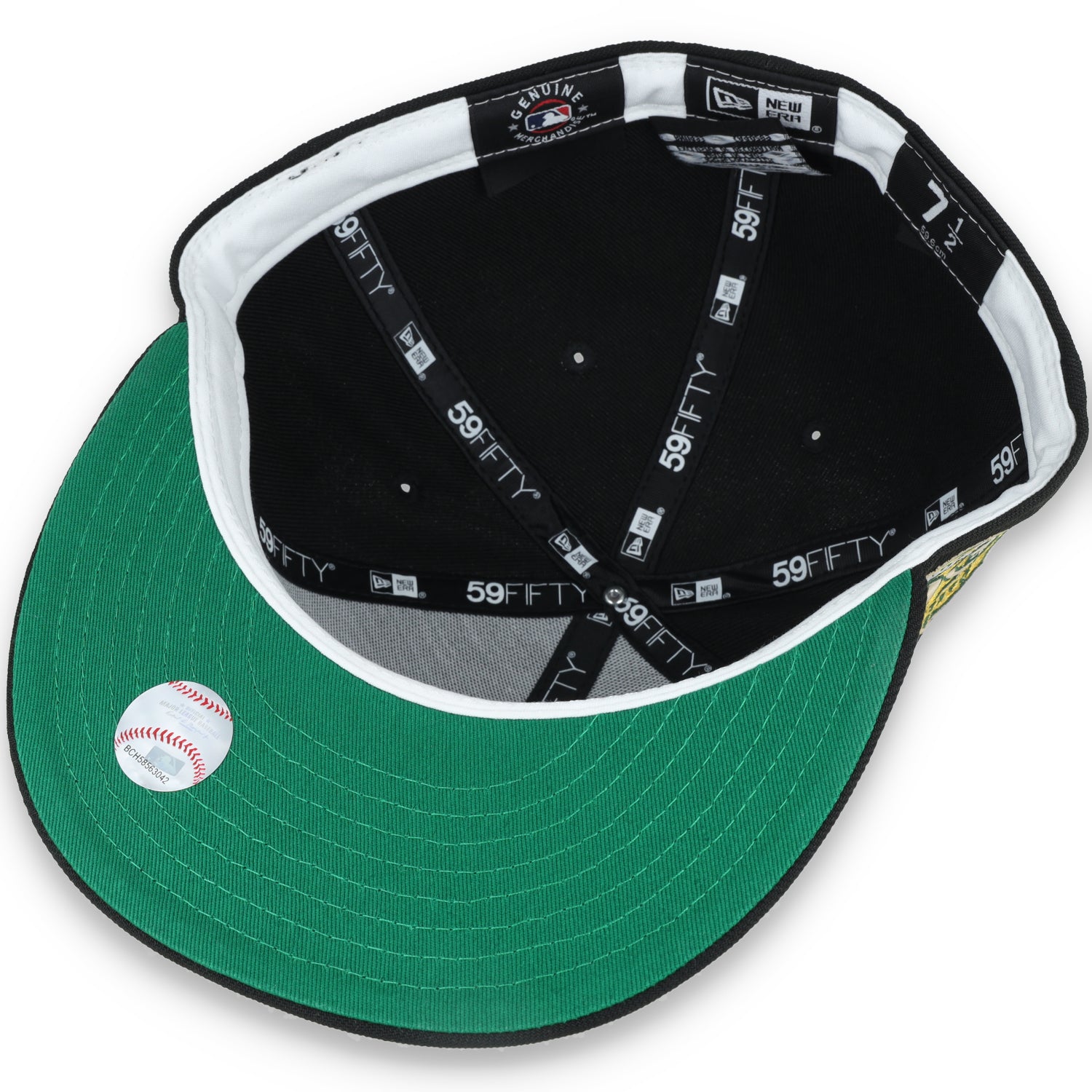 New Era Oakland Athletics 50th Anniversary Metallic Logo Side Patch 59fifty Fitted Hat-Black