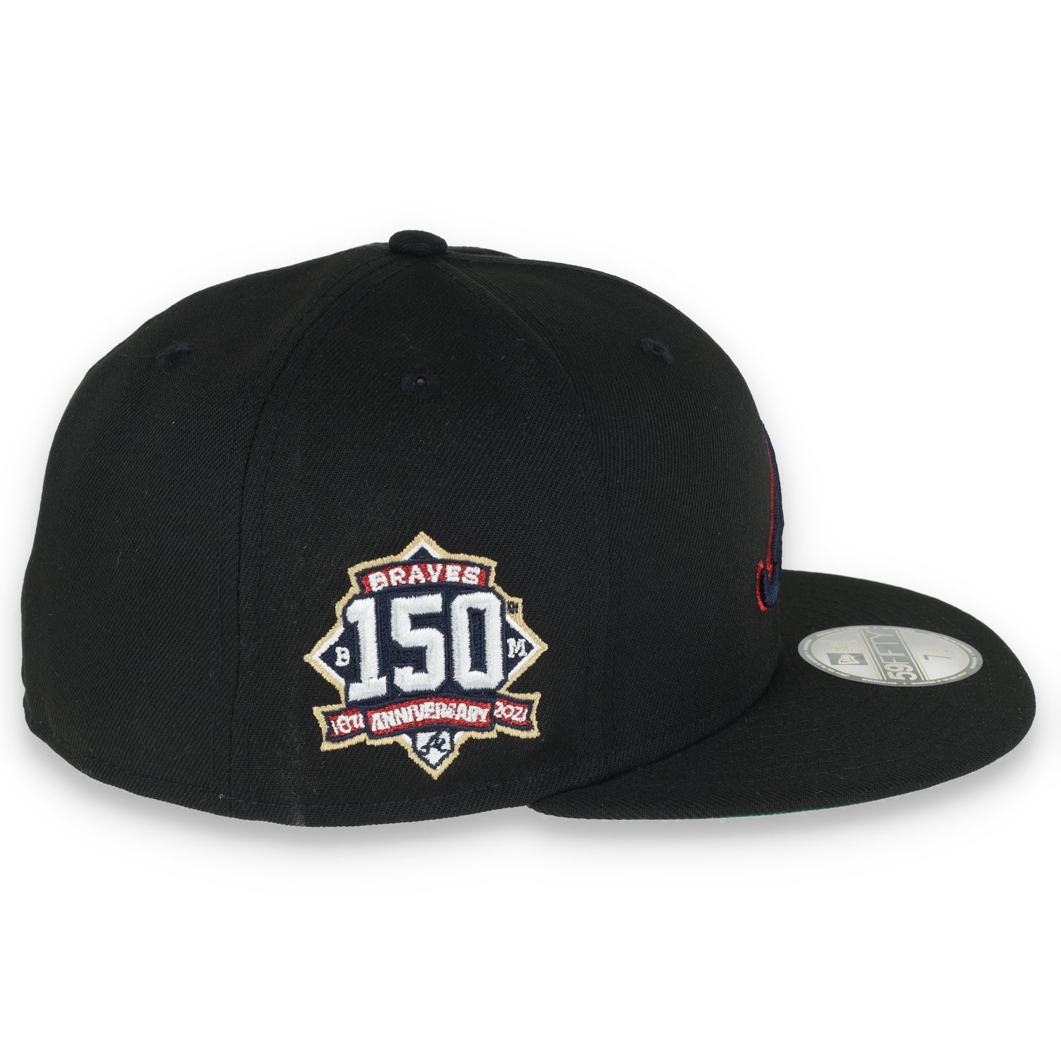 New Era Atlanta Braves Metallic Logo 150 Anniversary Side Patch 59FIFTY Fitted - Black