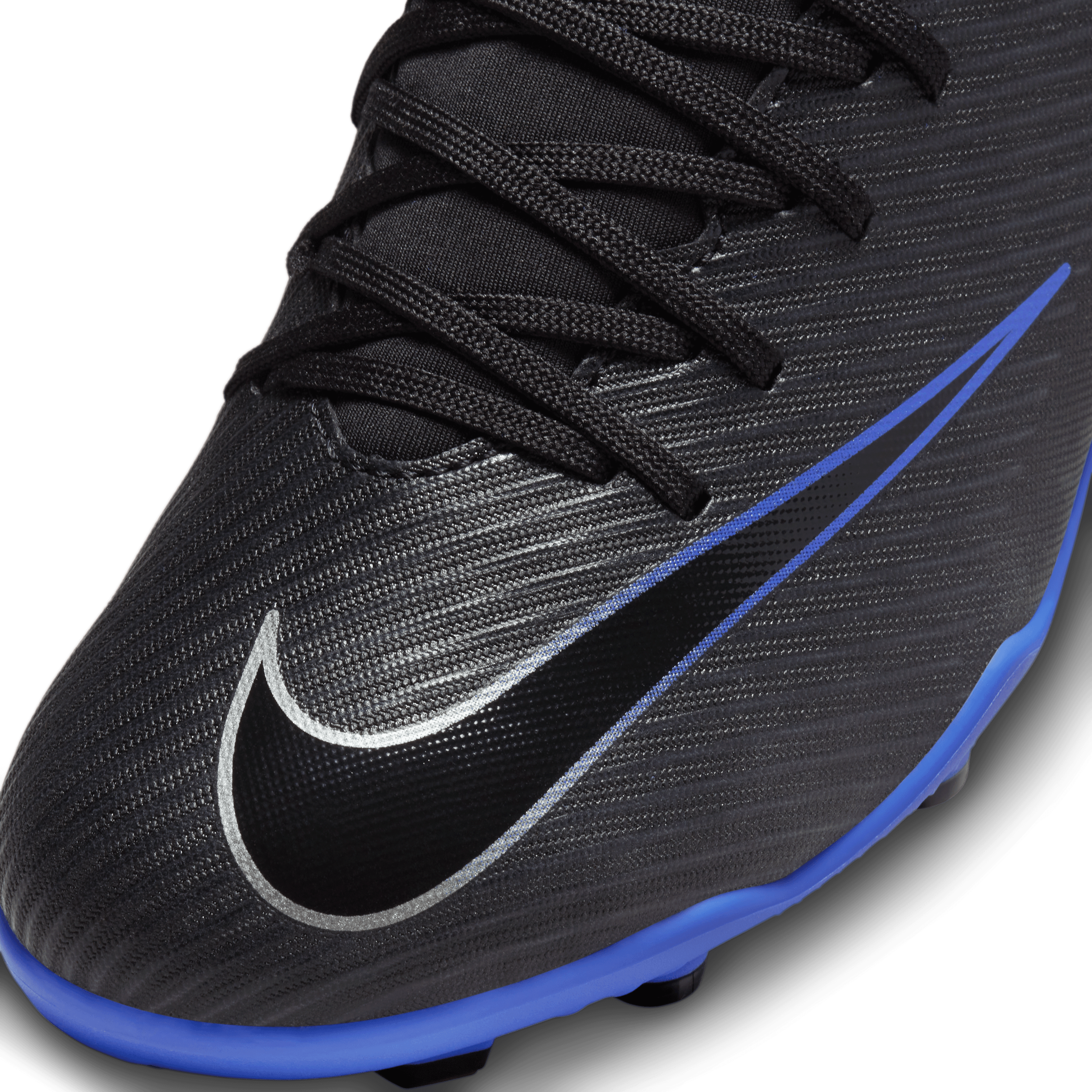 Nike Jr. Mercurial Superfly 9 Club FG/MG-Black/Chrome-Hyper Royal