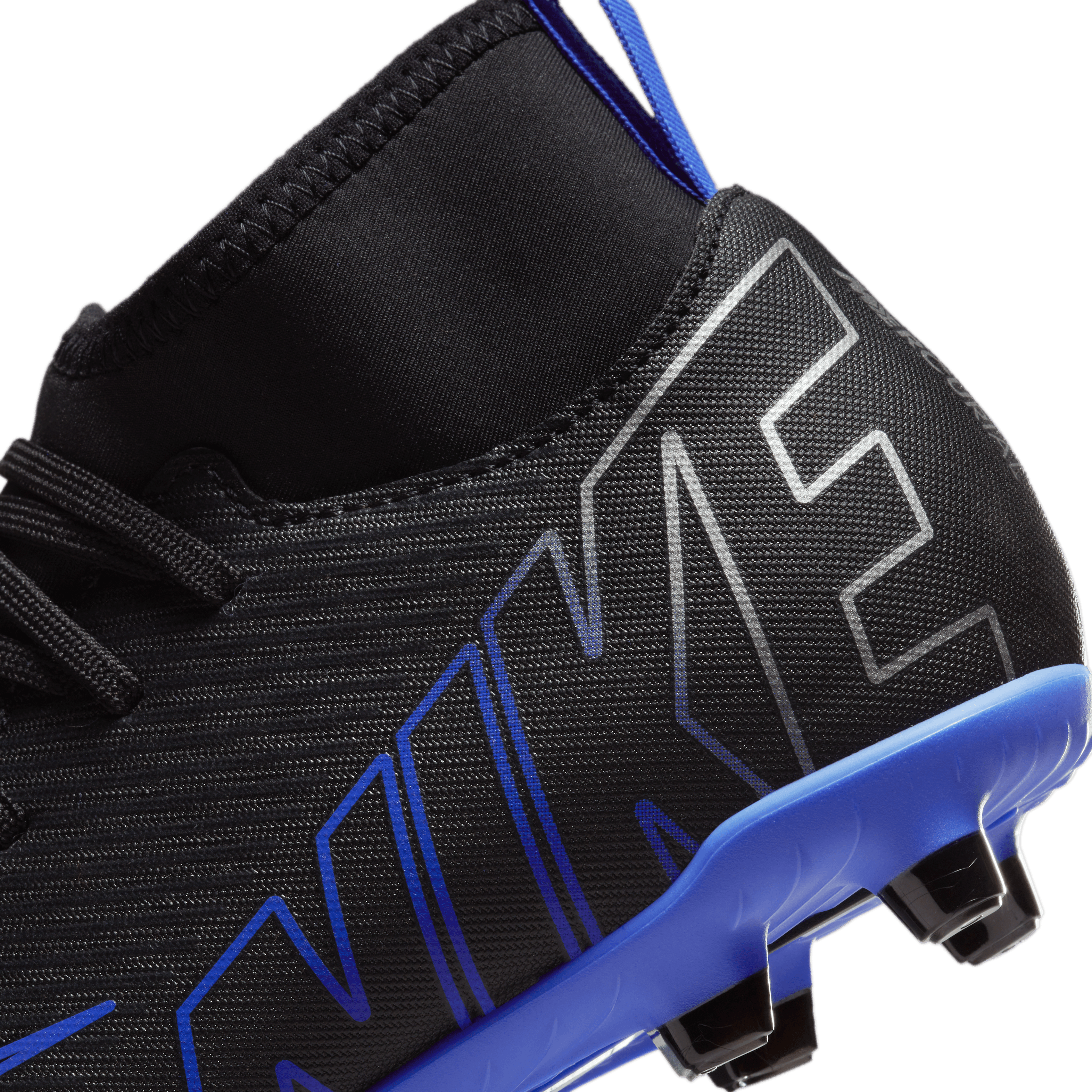 Nike Jr. Mercurial Superfly 9 Club FG/MG-Black/Chrome-Hyper Royal