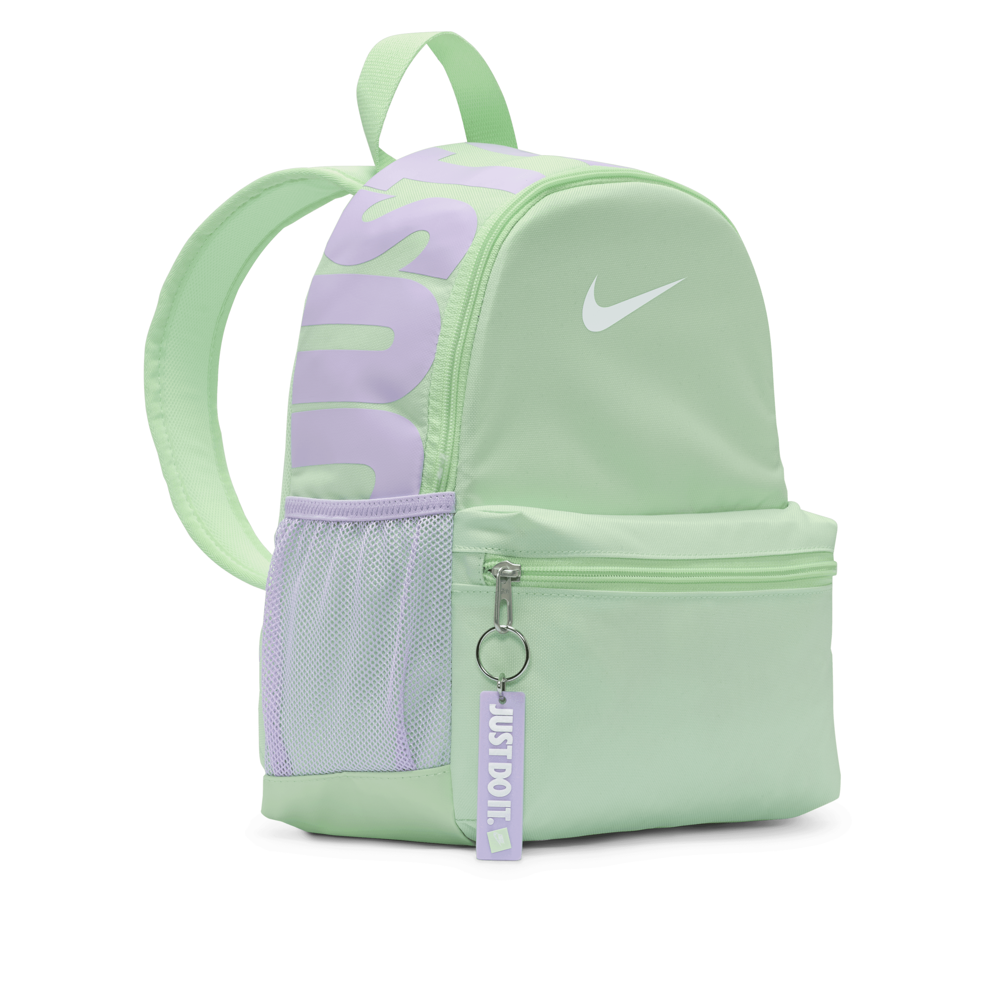 Nike Kids Brasilia JDI Mini Backpack-Apor Green/Lilac Bloom/White