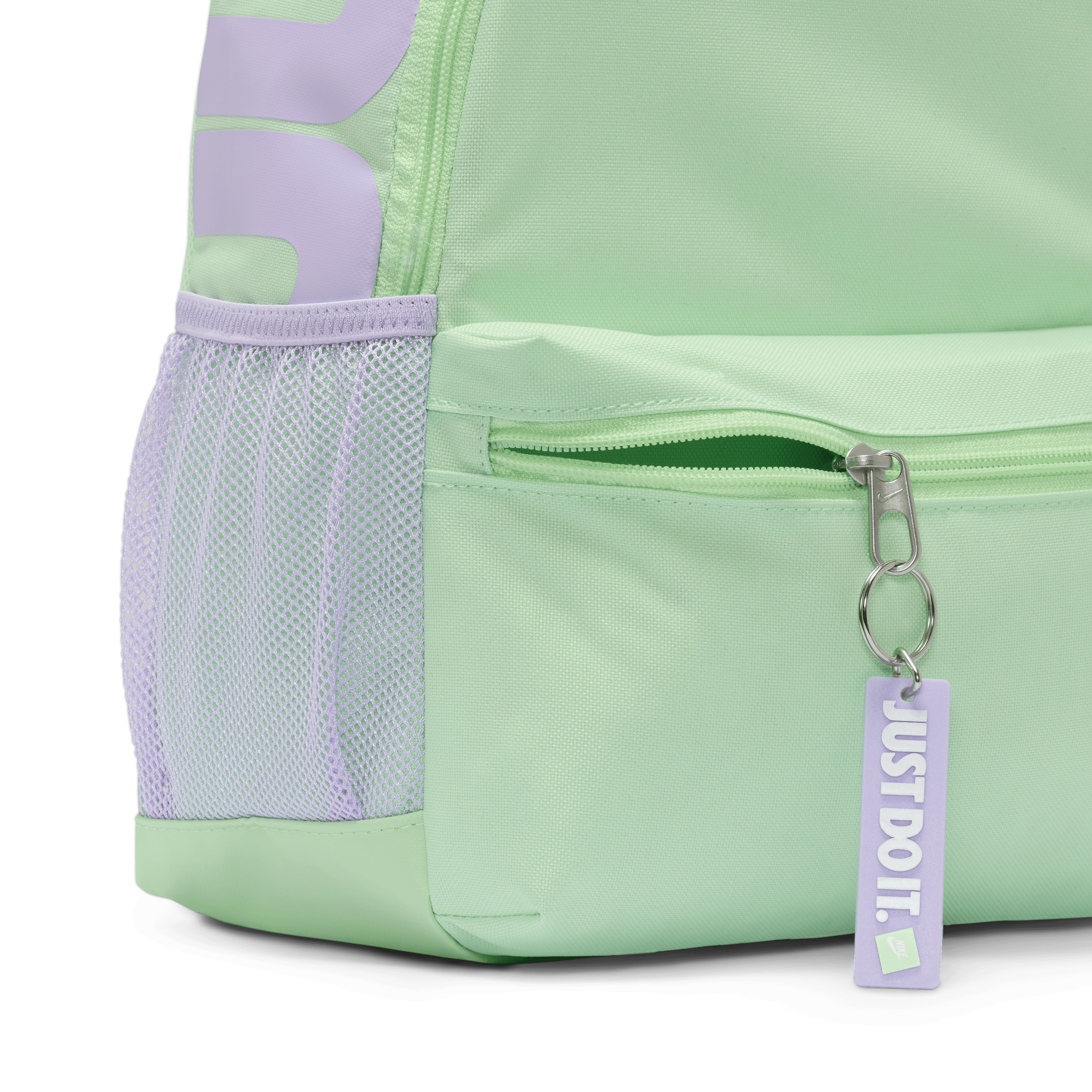 Nike Kids Brasilia JDI Mini Backpack-Apor Green/Lilac Bloom/White