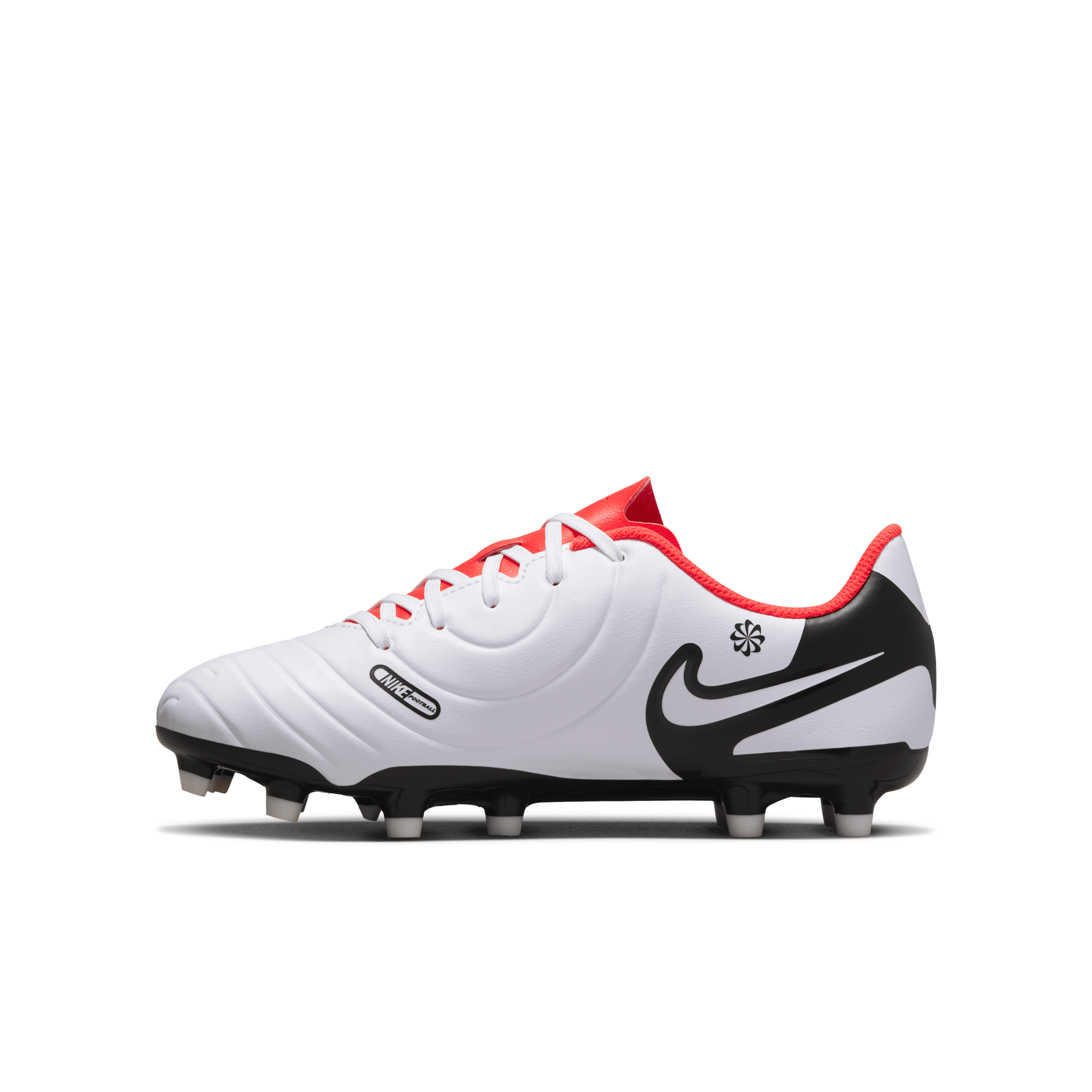 Nike Jr. Tiempo Legend 10 Club FG-WHITE/BLACK/BRIGHT CRIMSON