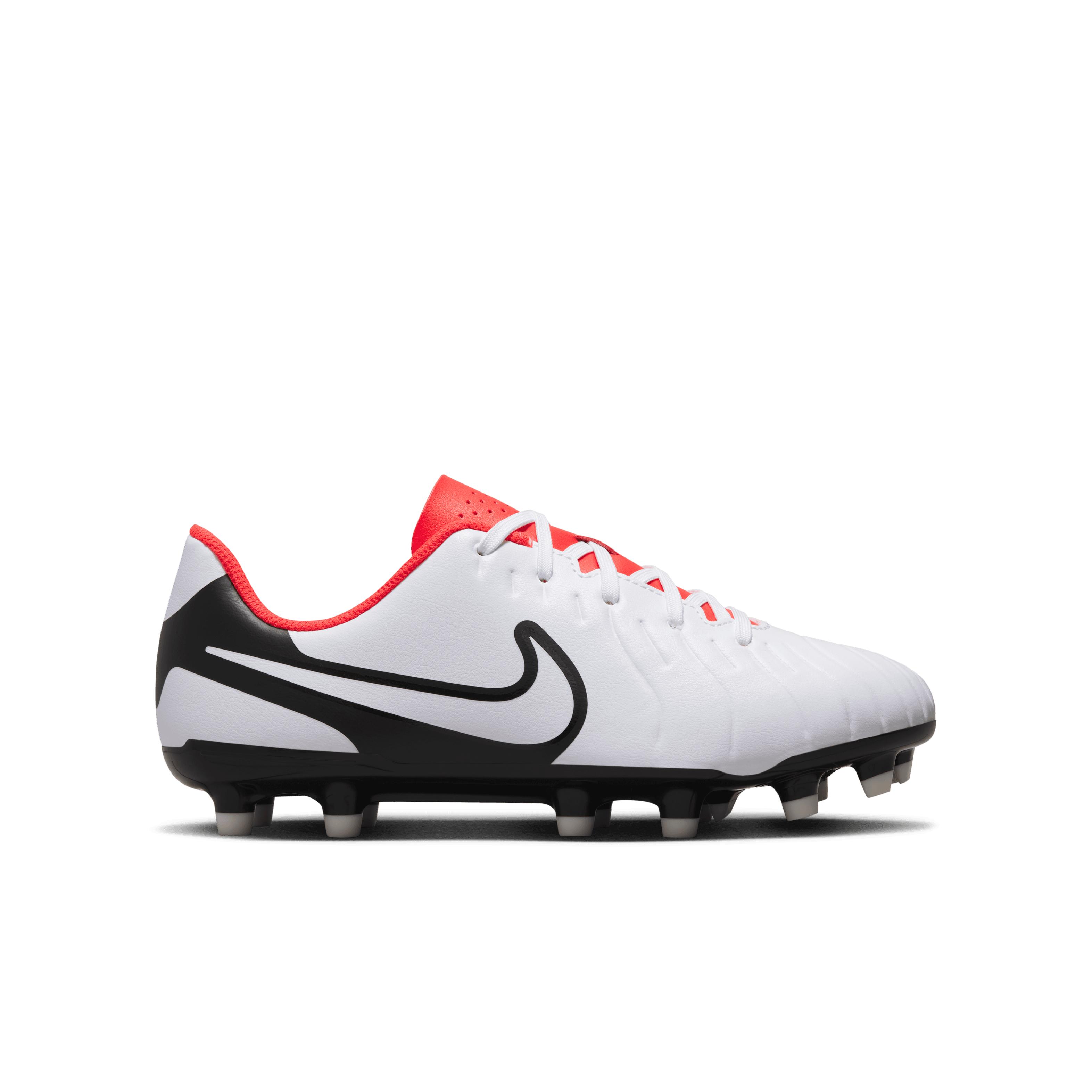 Nike Jr. Tiempo Legend 10 Club FG-WHITE/BLACK/BRIGHT CRIMSON