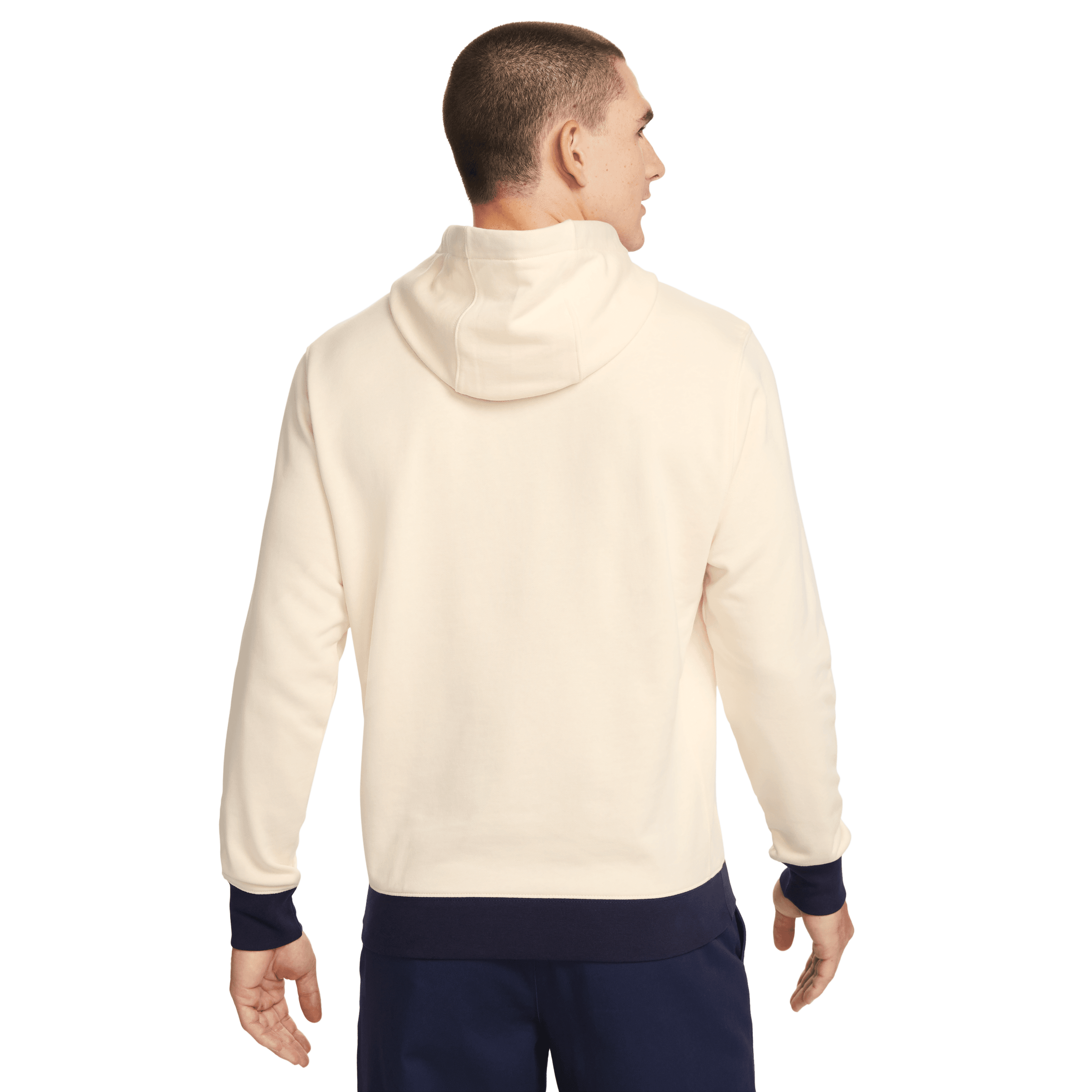 Nike Men's Paris Saint-Germain Fleece Hoodie-Coconut Milk/Blackened Blue