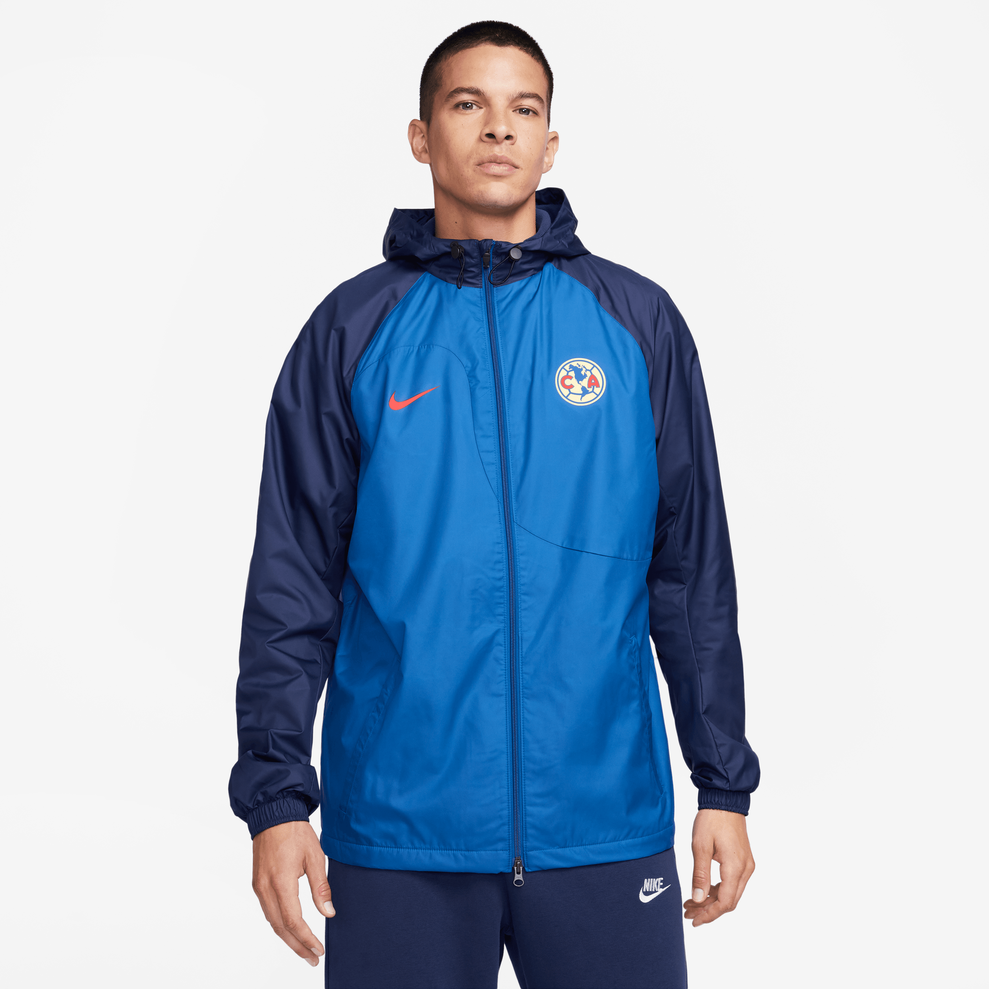 Nike Men's Club America Hoodie Jacket-Blue