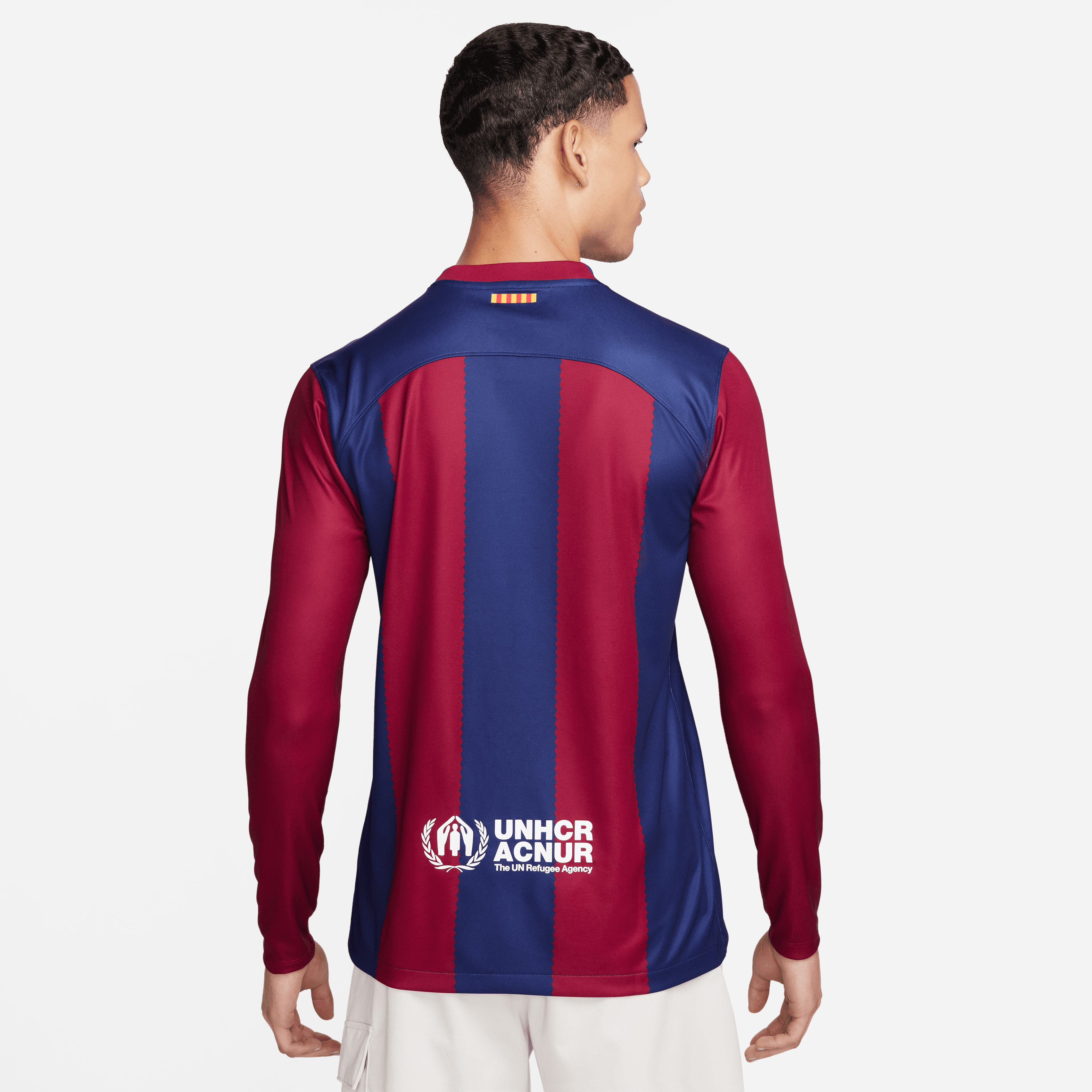 Nike Men's FC Barcelona Stadium Home Long Sleeve Dri-FIT Soccer Jersey 23/24