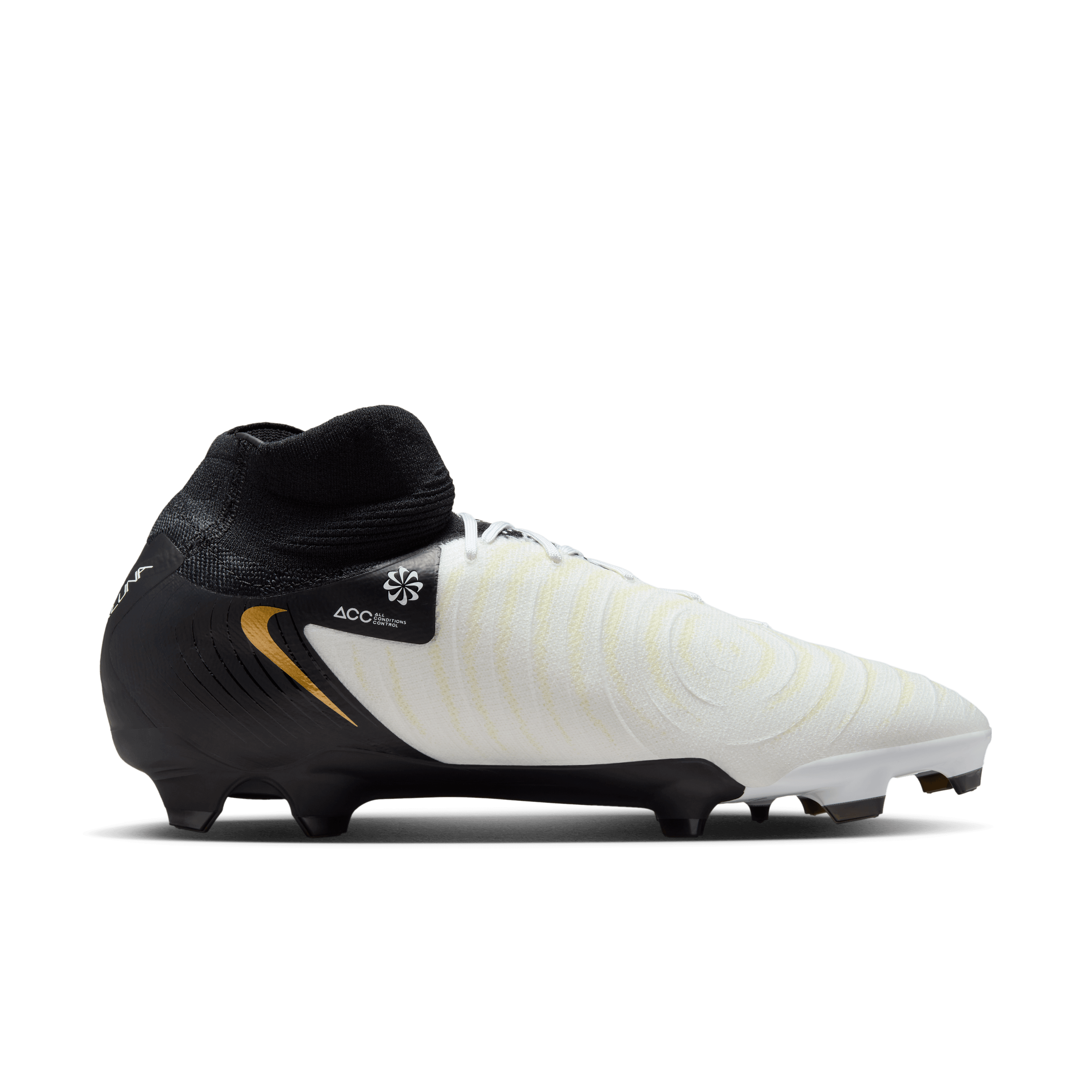 Nike Phantom Luna 2 Pro FG-White/Black-Mtlc Gold Coin