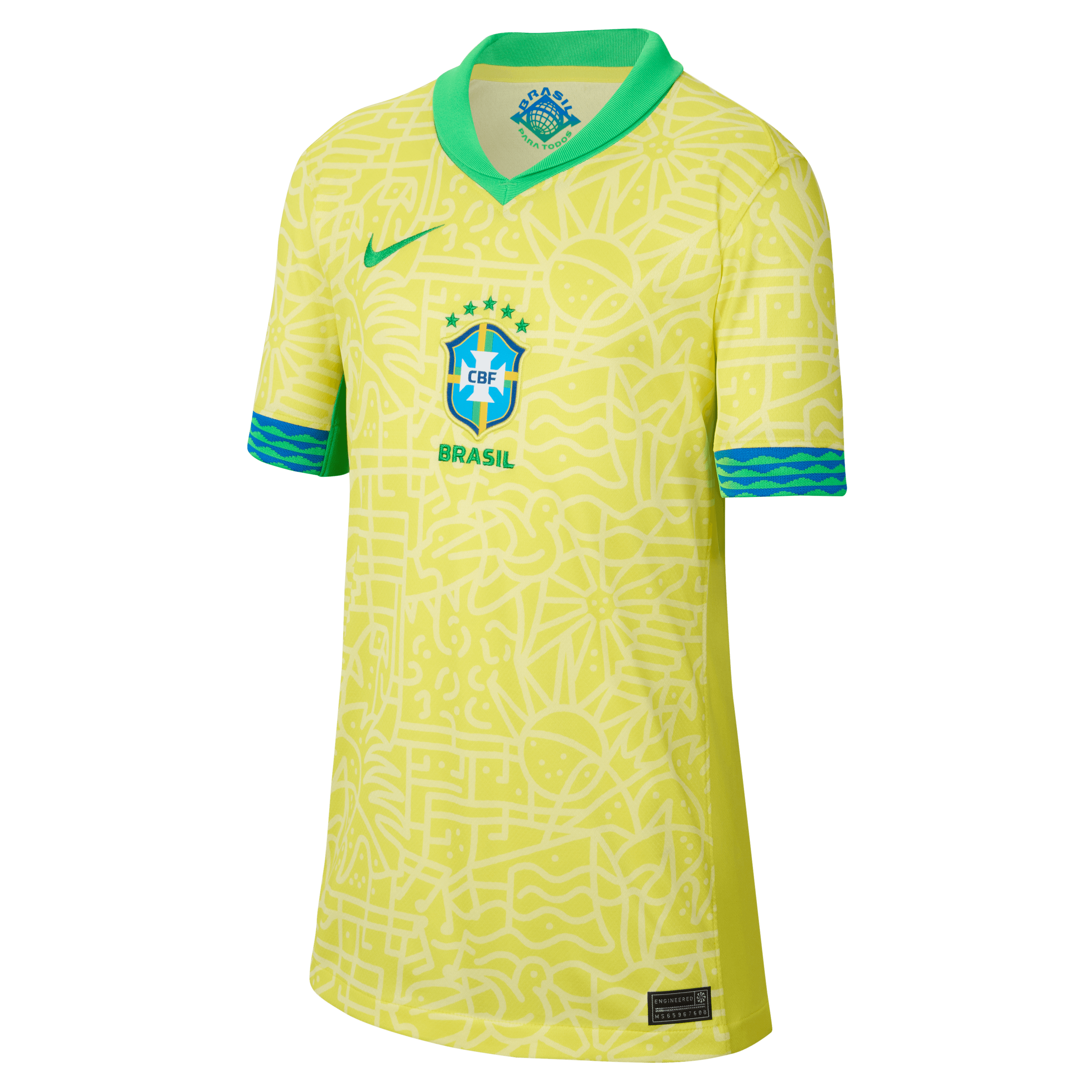 Nike Youth Brazil Stadium Home Dri-FIT Soccer Replica Jersey 2024