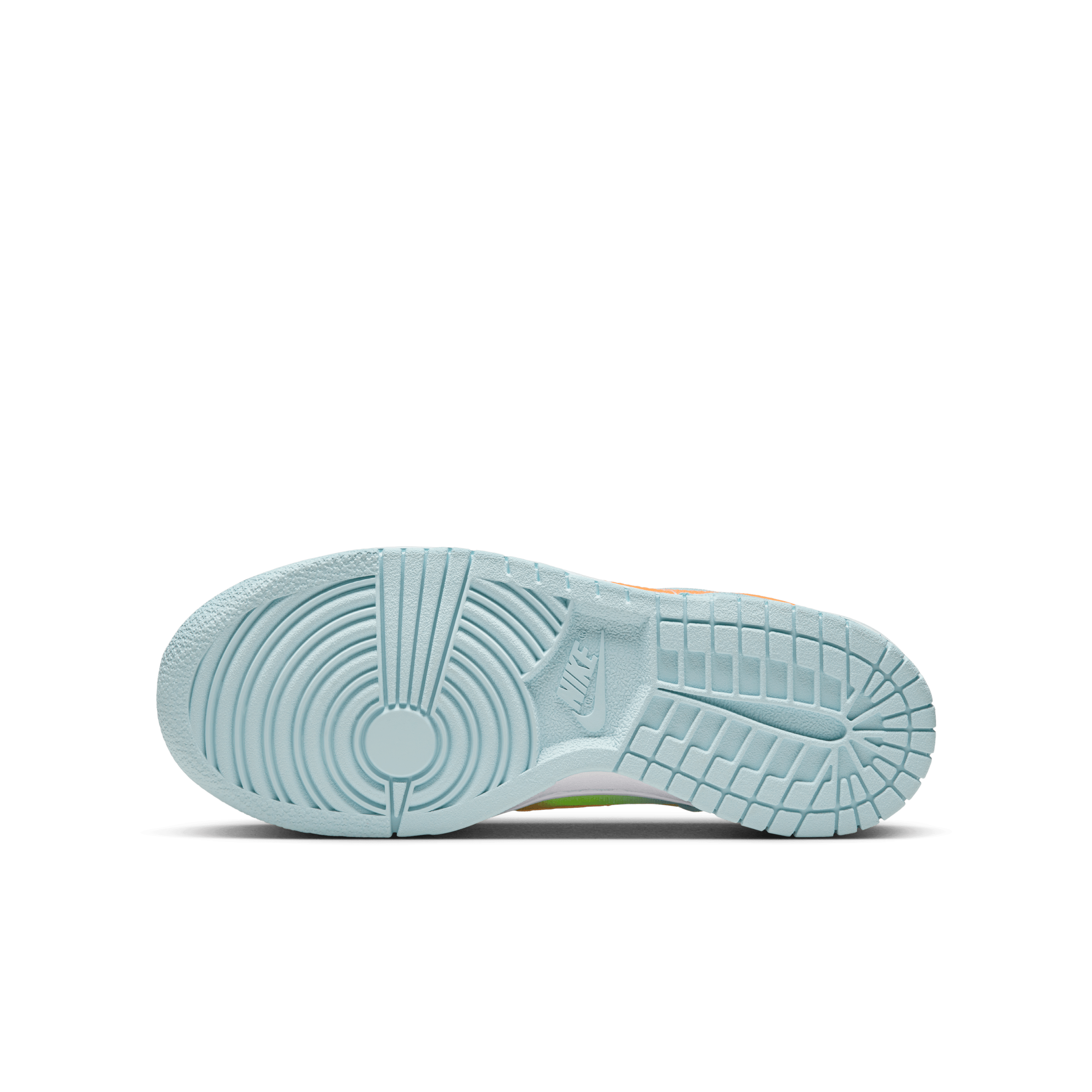 Nike Big Kid's Dunk Low Shoes - Glacier Blue/Total Orange/Lemon Twist