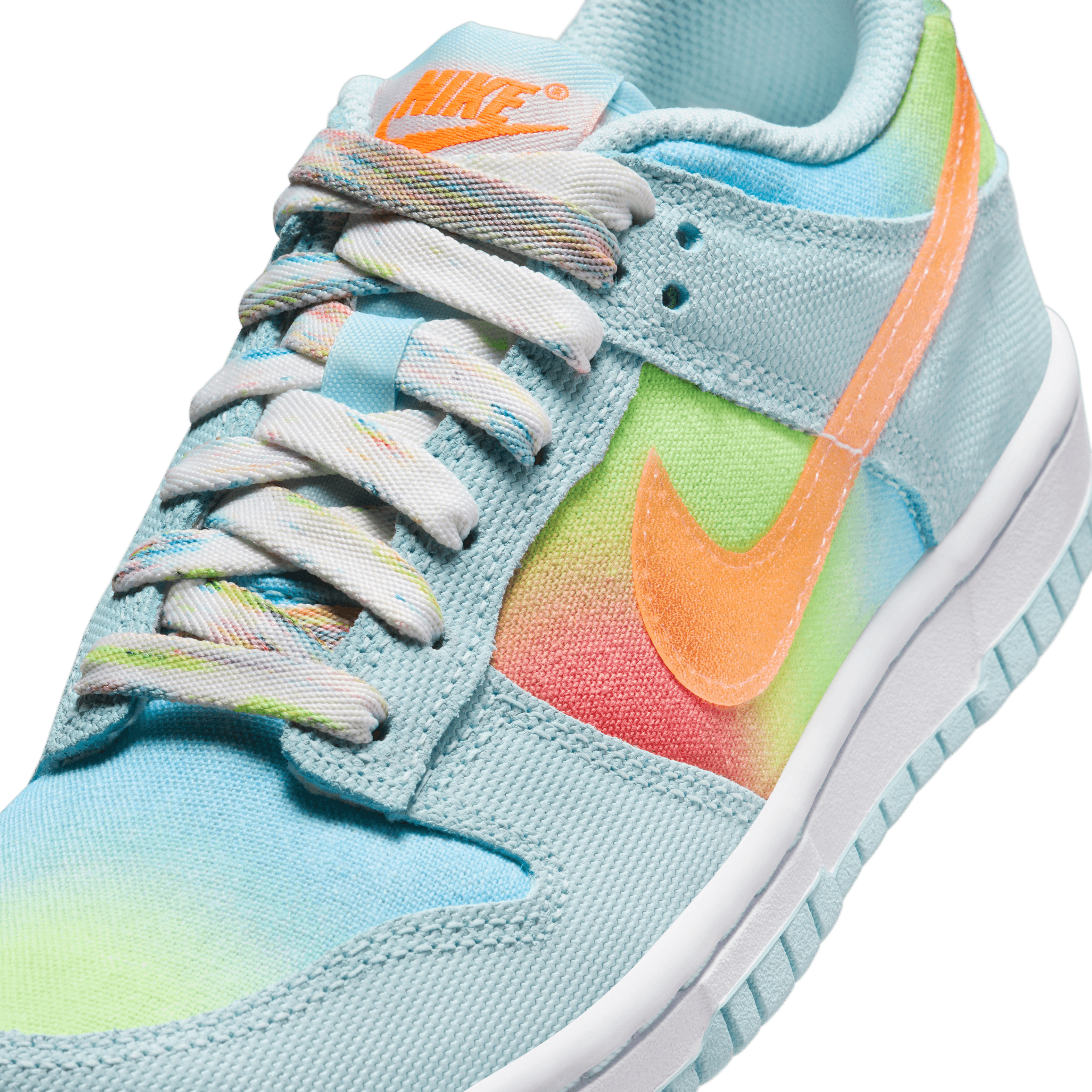 Nike Big Kid's Dunk Low Shoes - Glacier Blue/Total Orange/Lemon Twist