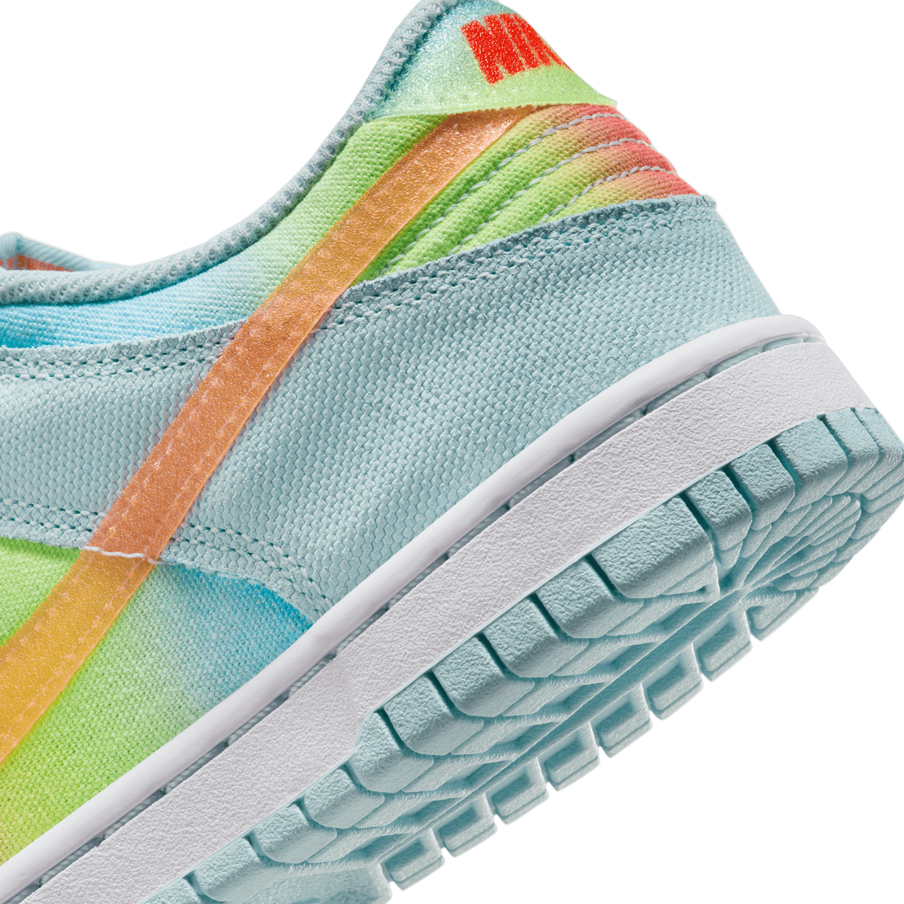 Nike Big Kid's Dunk Low Shoes - Glacier Blue/Total Orange/Lemon Twist