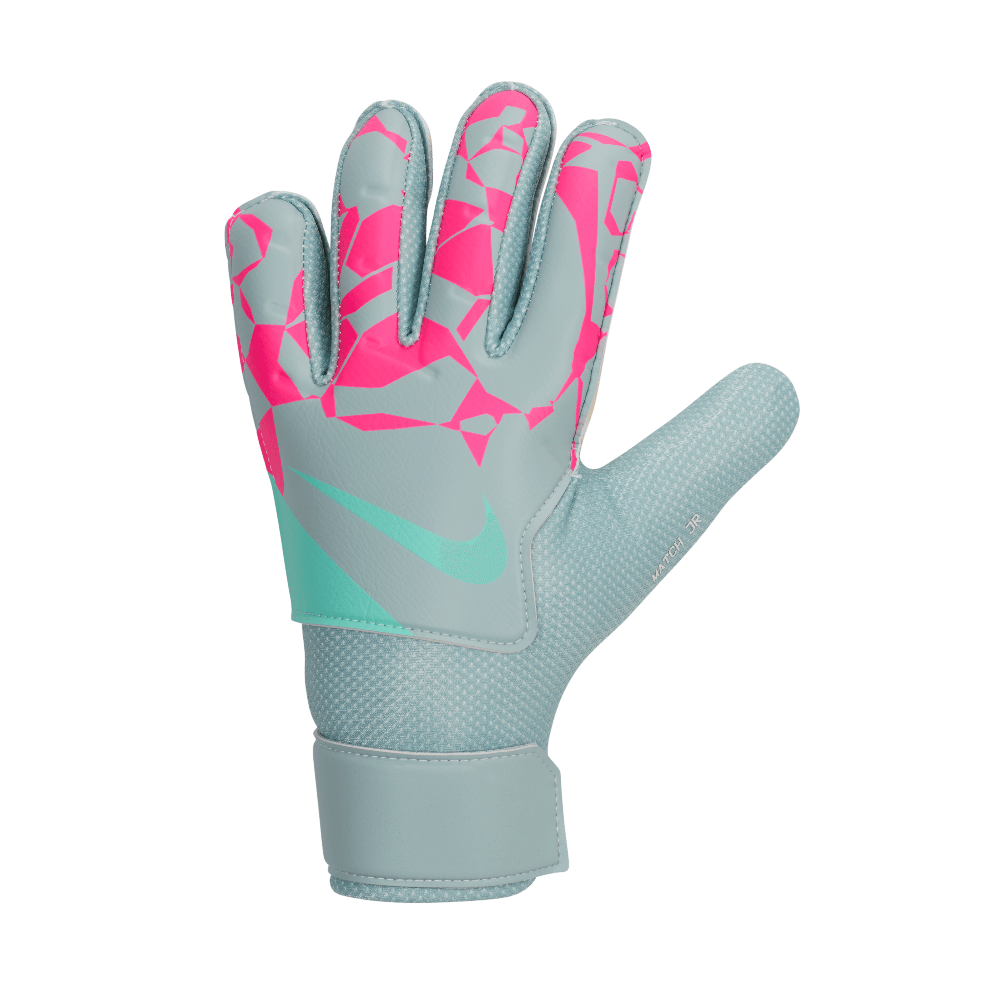 Nike Match Jr. Big Kids' Goalkeeper Gloves-Ocean Cube/pink Blast/aurora Green