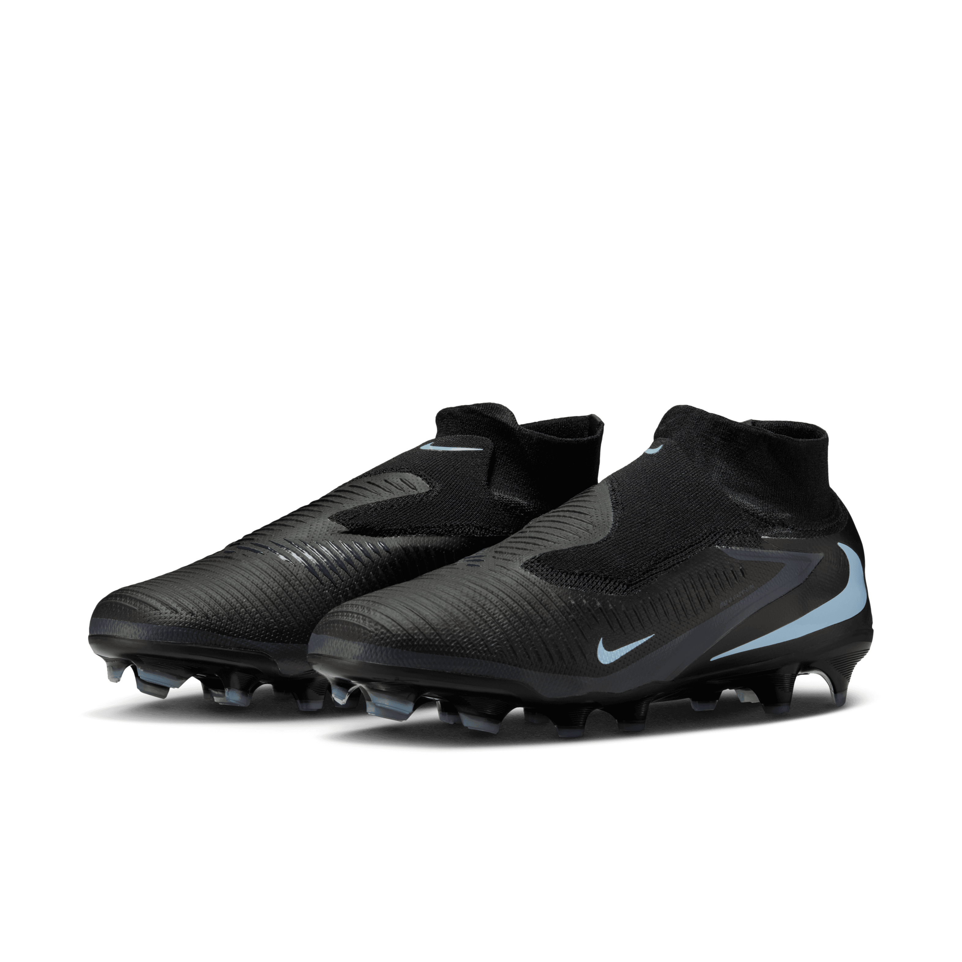 Nike Phantom 6 High Pro Firm-Ground Soccer Cleats-Black/Ice Blue