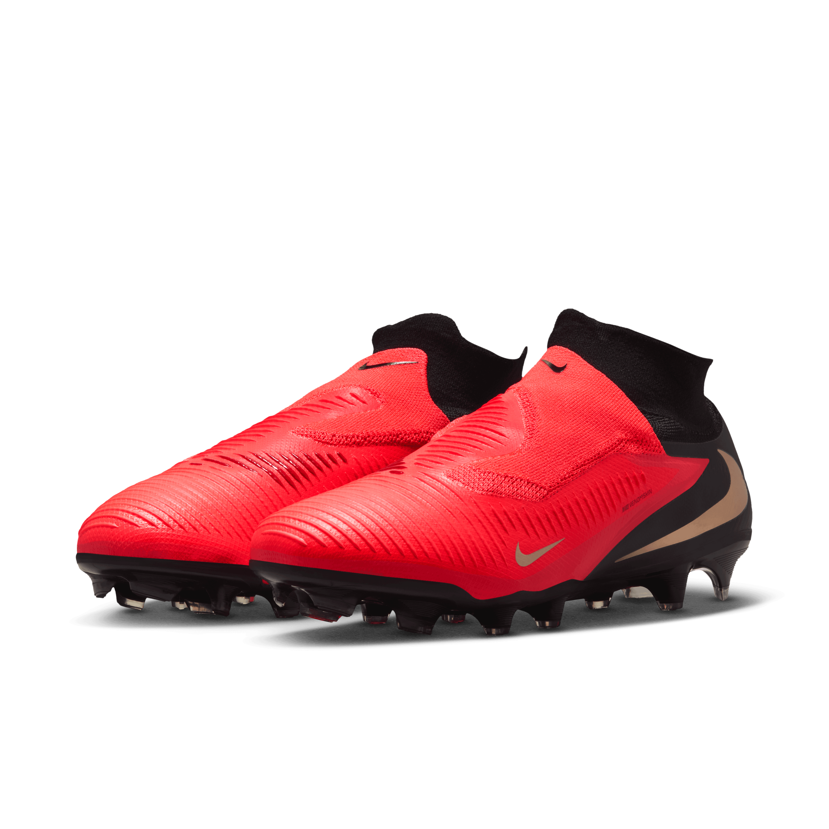 Nike Youth Phantom 6 High Pro Firm-BRIGHT CRIMSON/BLUR-BLACK