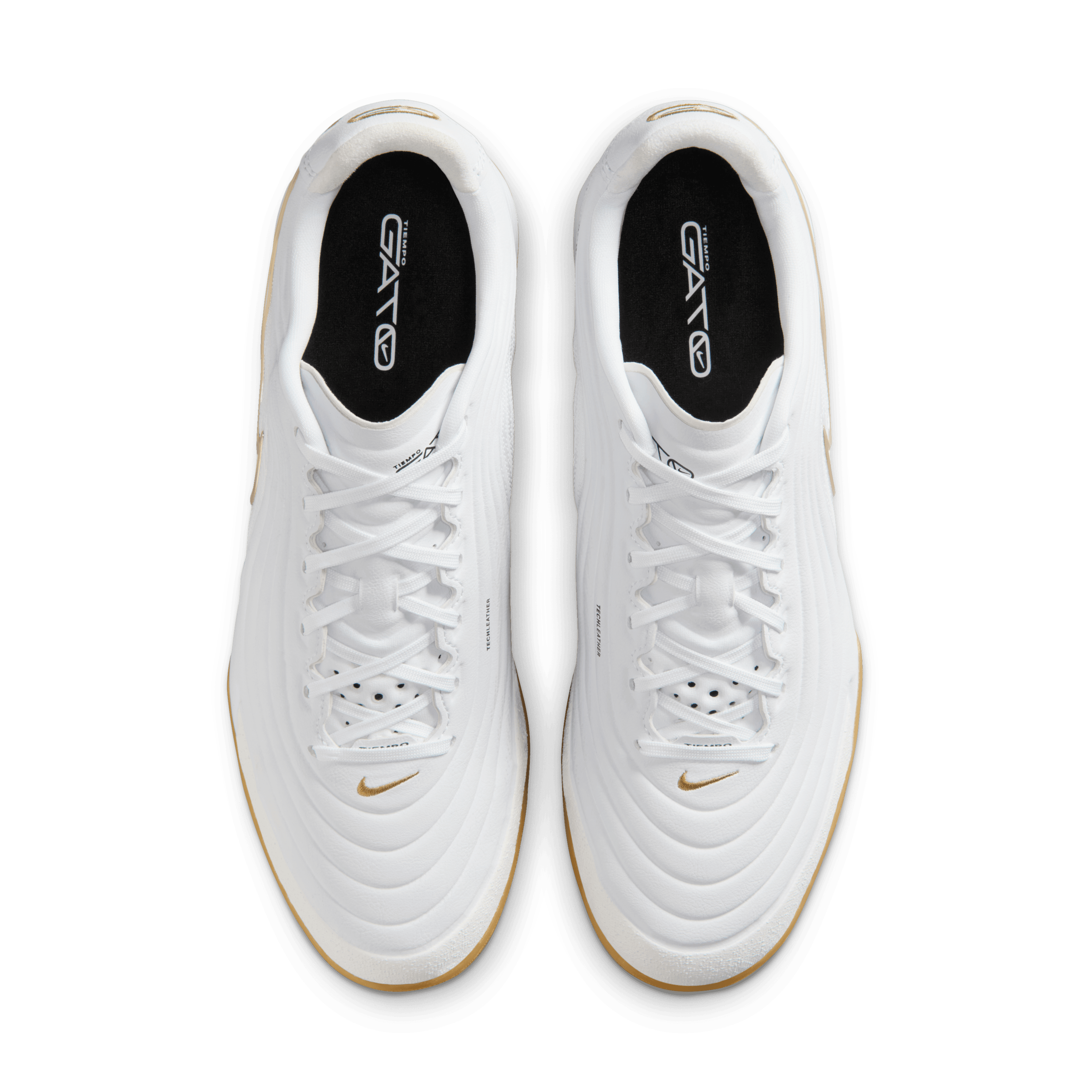 Nike Tiempo Reactgato Indoor/Court Low-Top Soccer Shoes - White/Metalic Gold