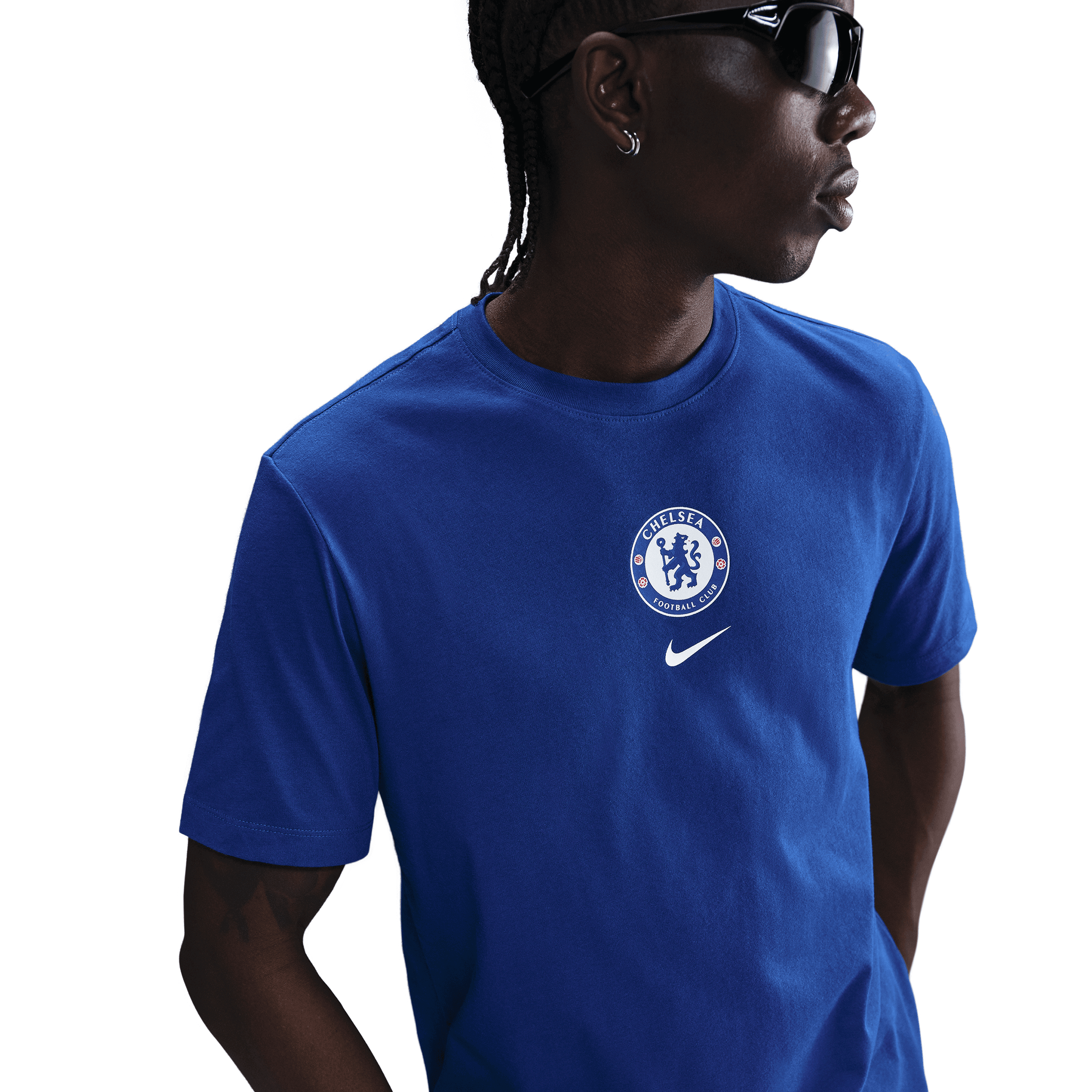 Nike Men's Chelsea FC Mini Crest T-Shirt-Blue