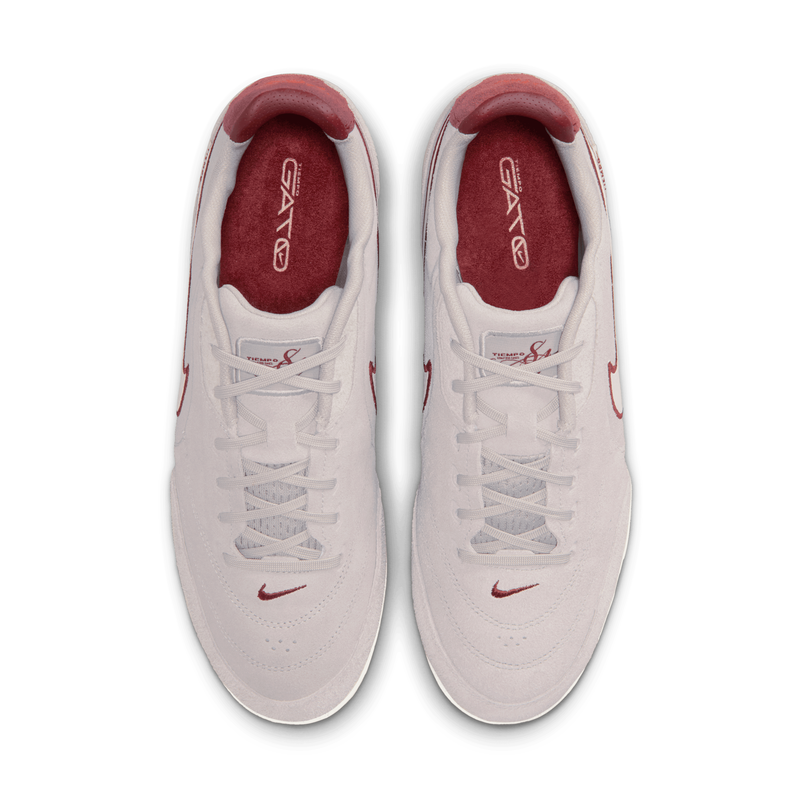 Nike Tiempo Streetgato PRM Indoor/Court Low-Top Soccer Shoes- Moon Particle/chalk-team Red