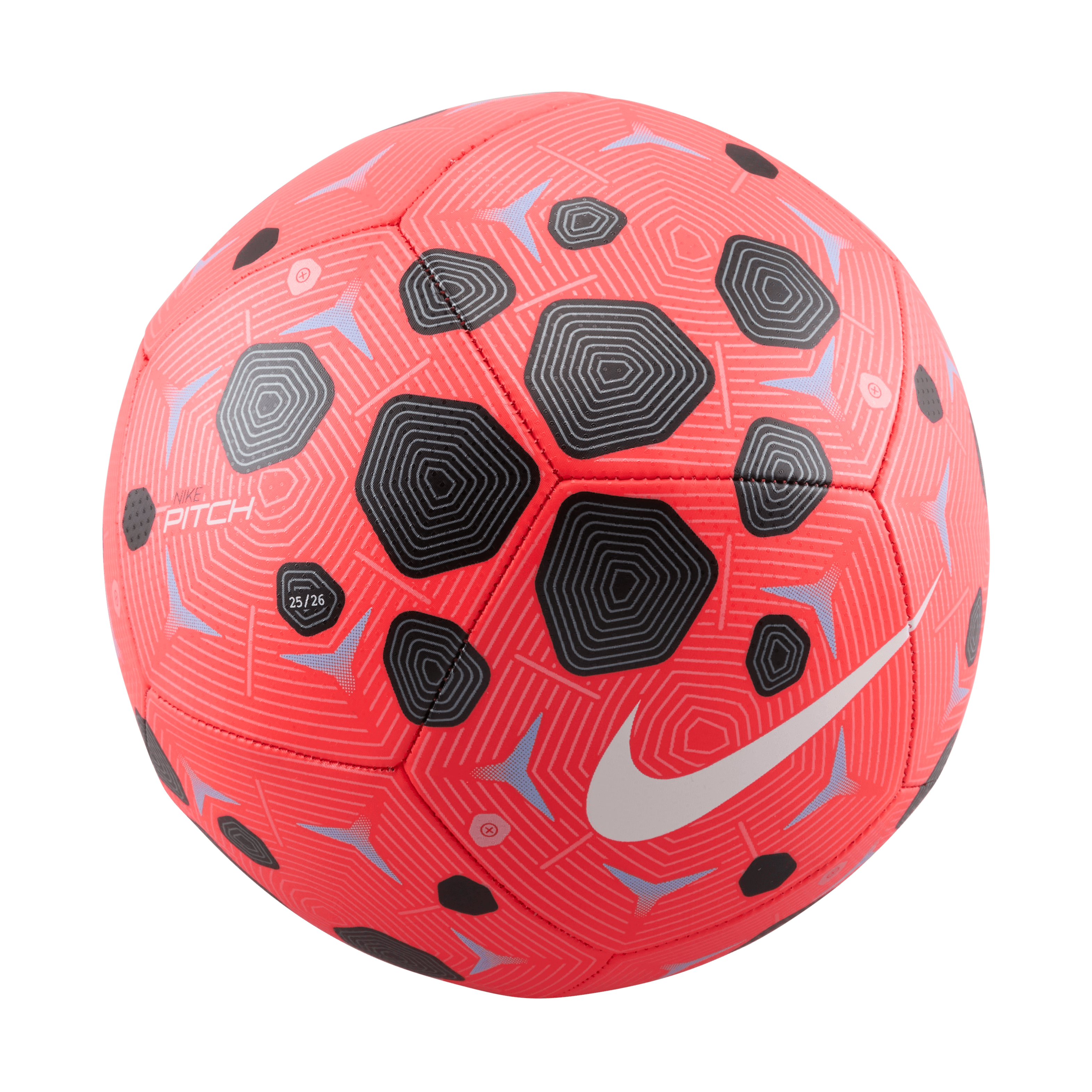 Nike Pitch Soccer Ball- Bright Crimson/black/white