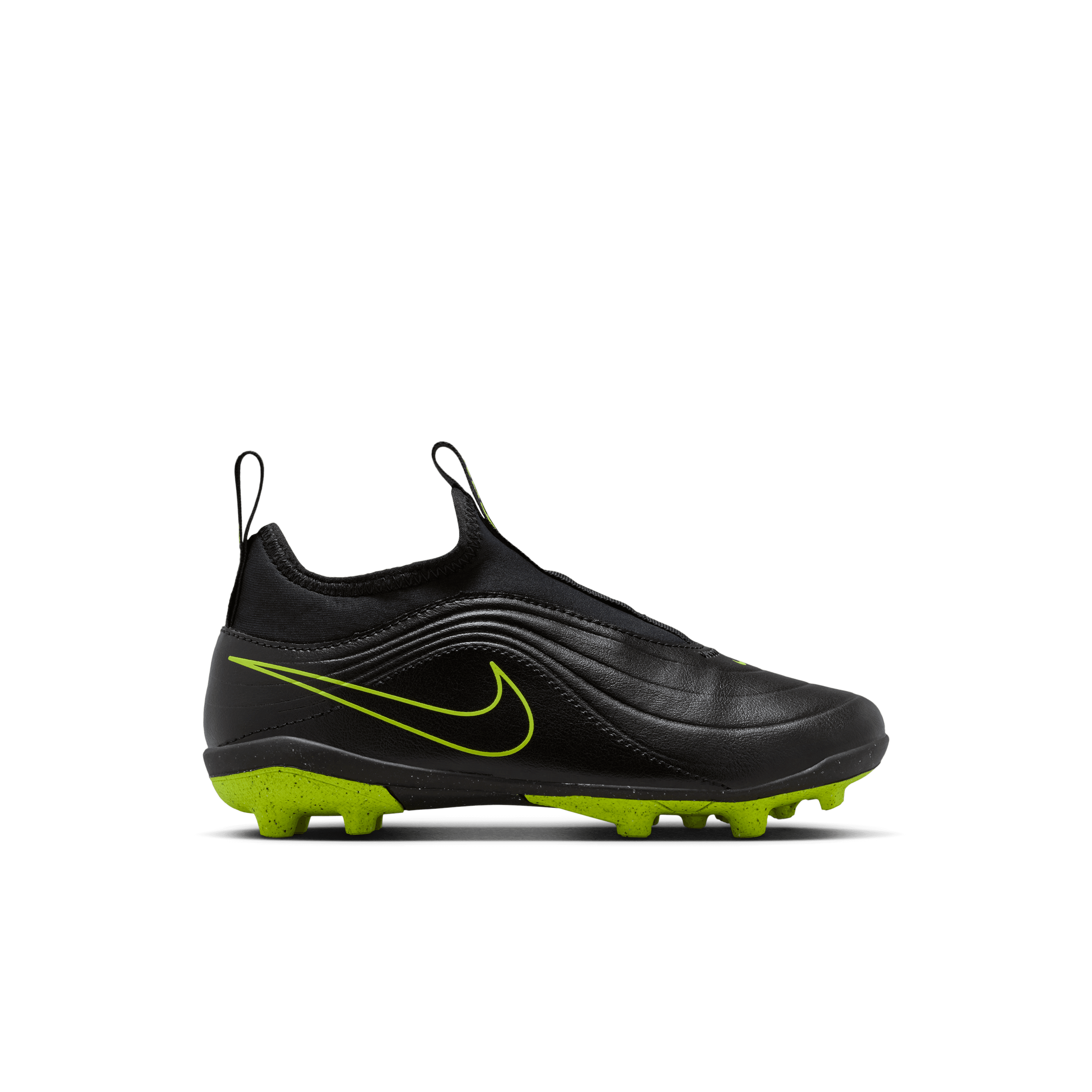 Nike Jr. Tiempo Maestro Club MG Low-Top Soccer Cleats- Black/Volt