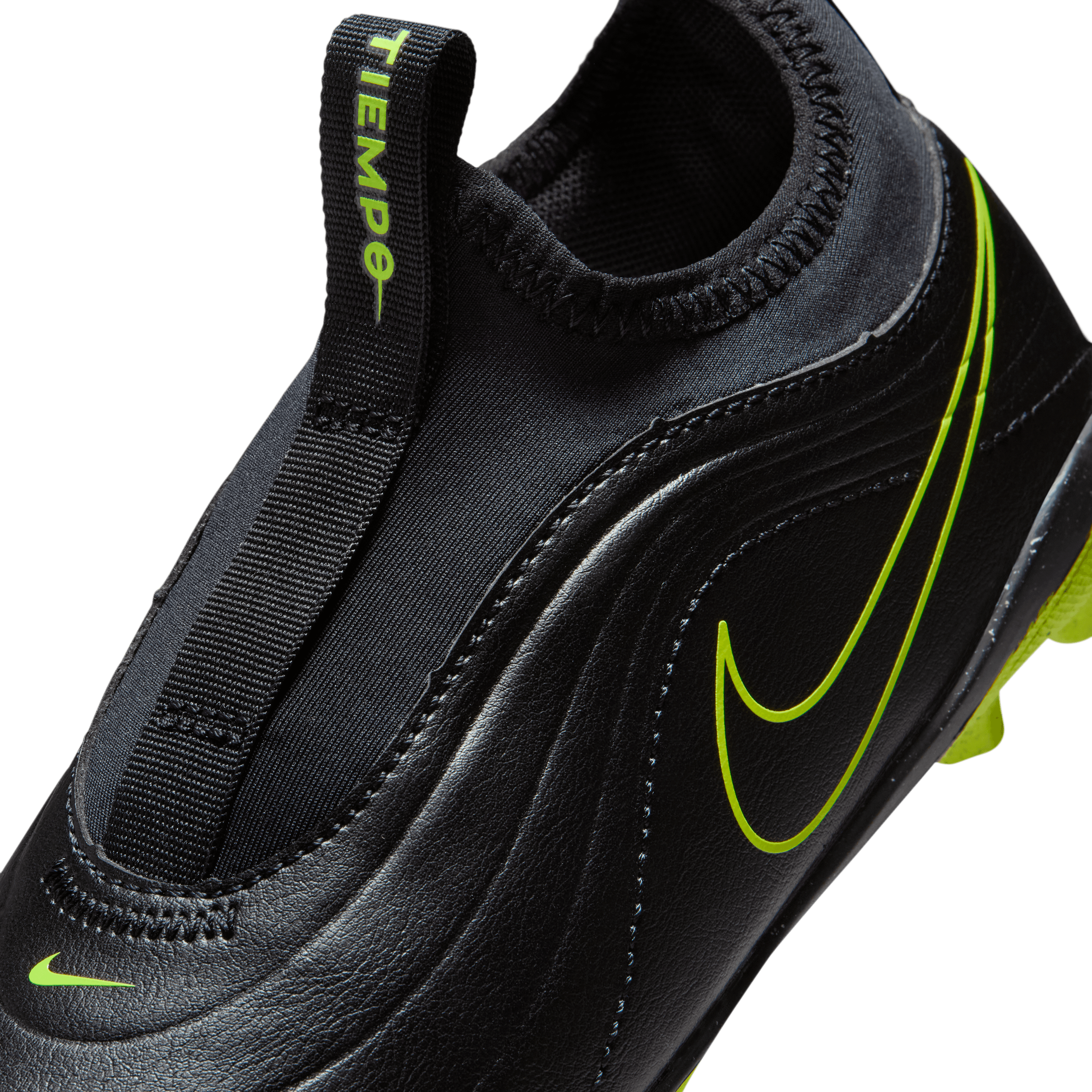Nike Jr. Tiempo Maestro Club MG Low-Top Soccer Cleats- Black/Volt