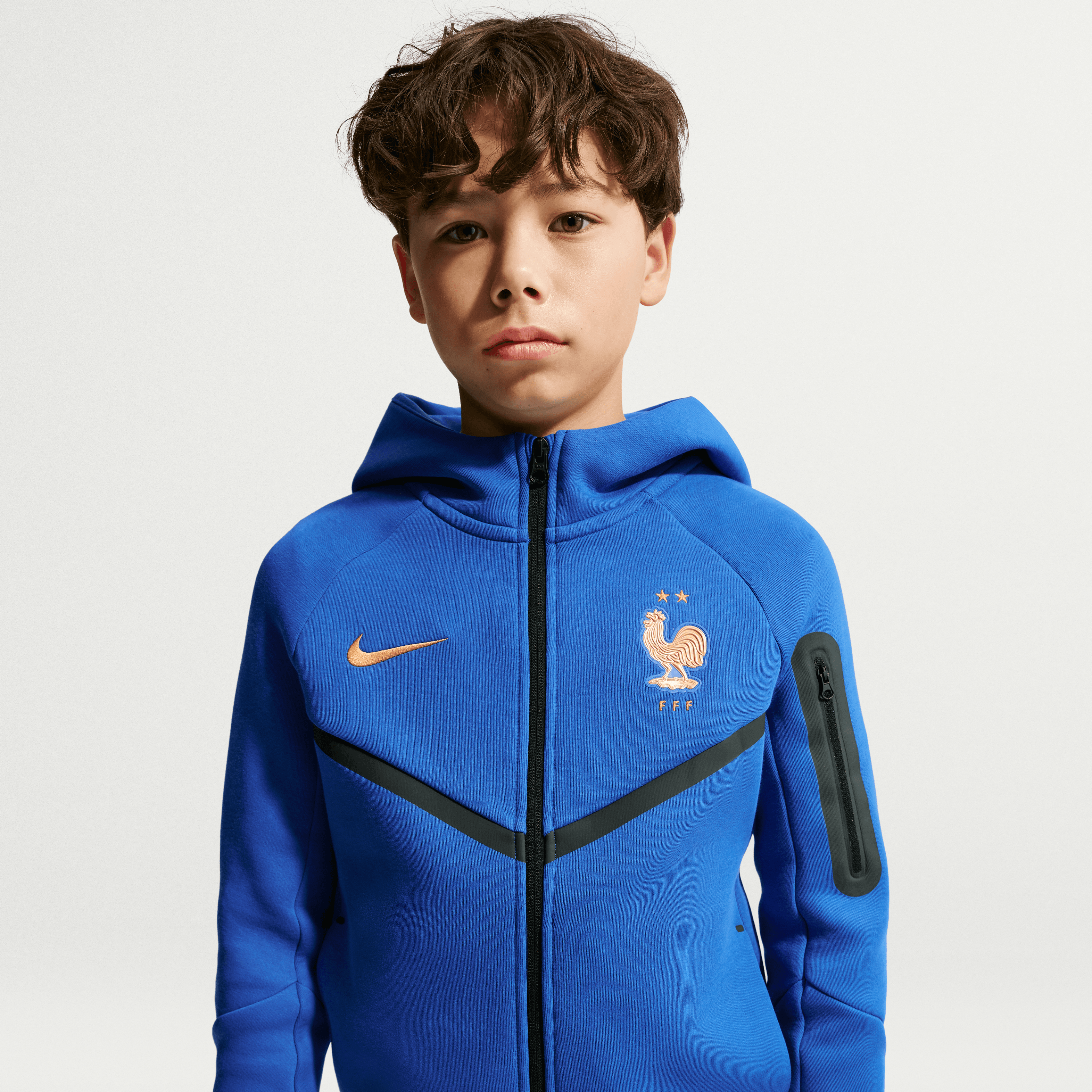 Nike France Tech Fleece Big Kids' (Boys') Soccer Full-Zip Hoodie