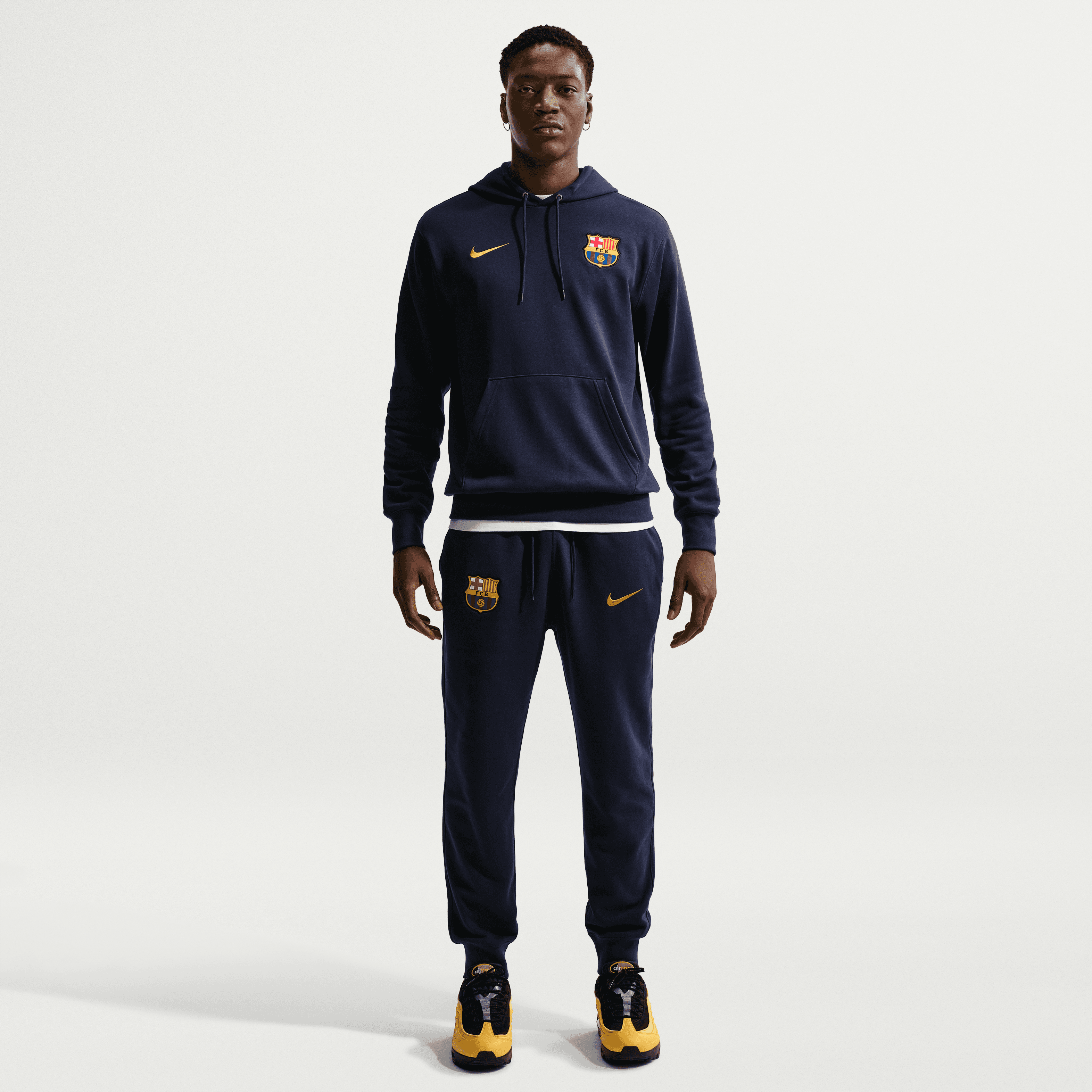 Nike FC Barcelona Club Pullover Hoodie -Navy