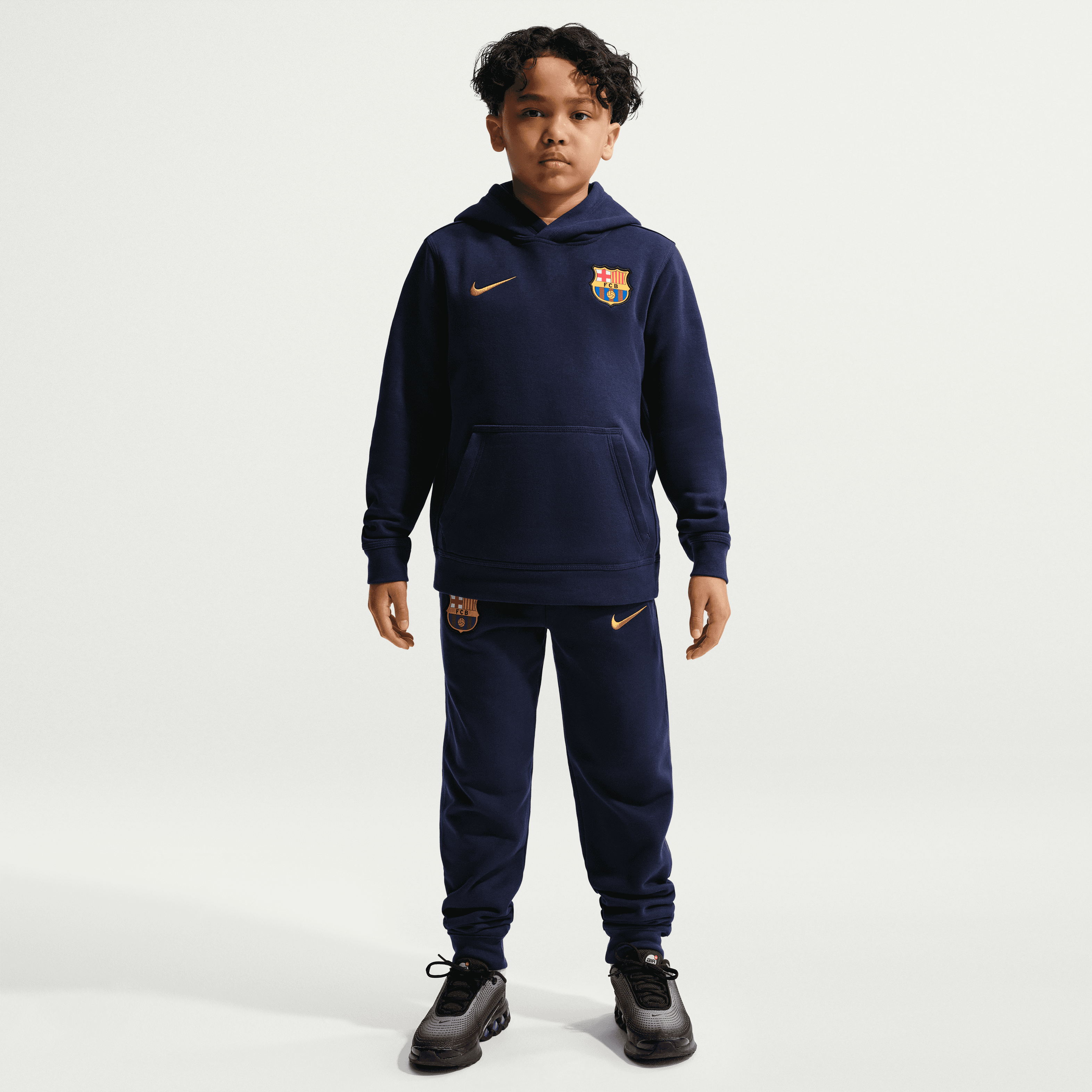 Nike FC Barcelona Club Big Kids' (Boys') Soccer Pullover Hoodie