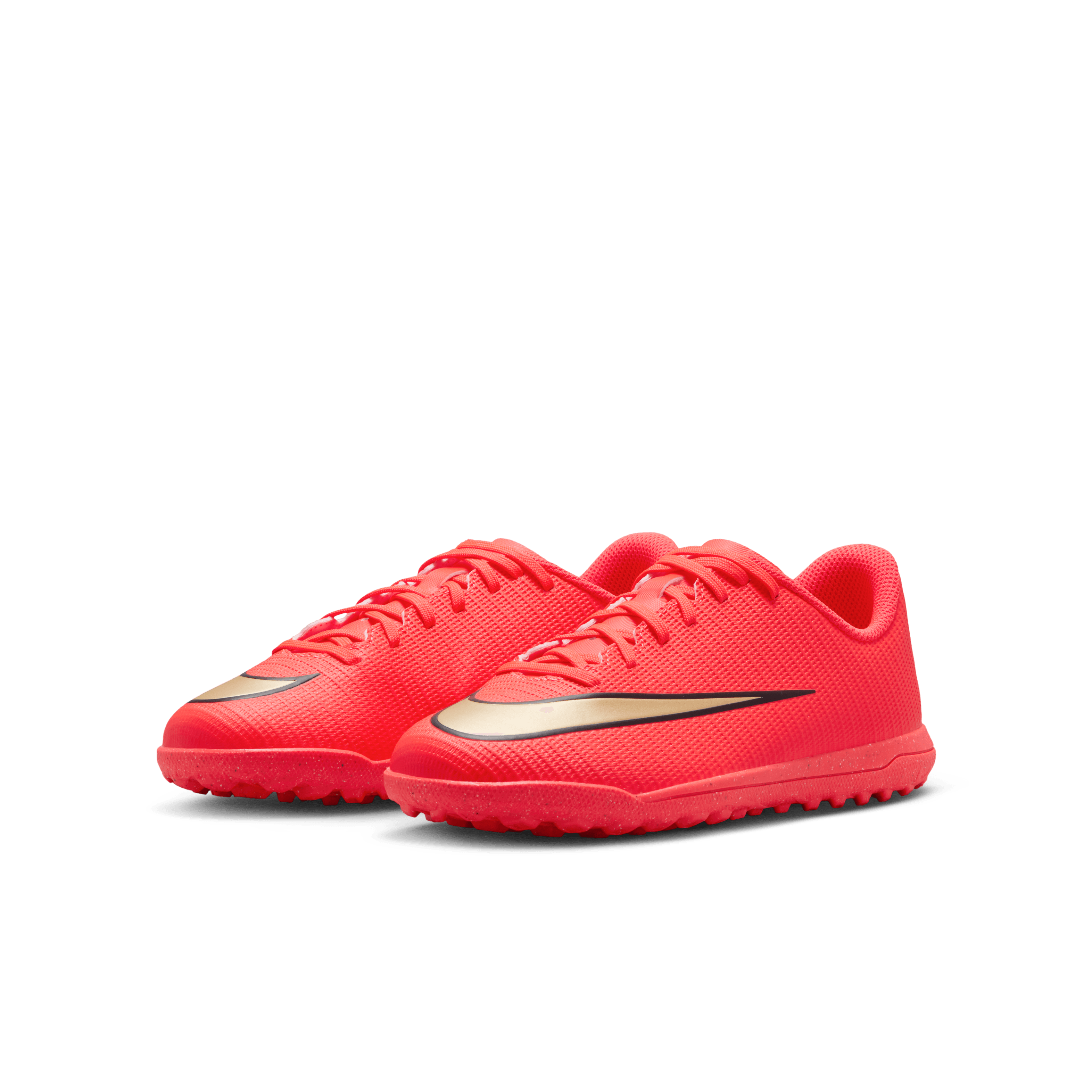 Nike Jr. Mercurial Vapor 17 Club Big Kids' Turf Low-Top Soccer Shoes- BRIGHT CRIMSON/BLUR