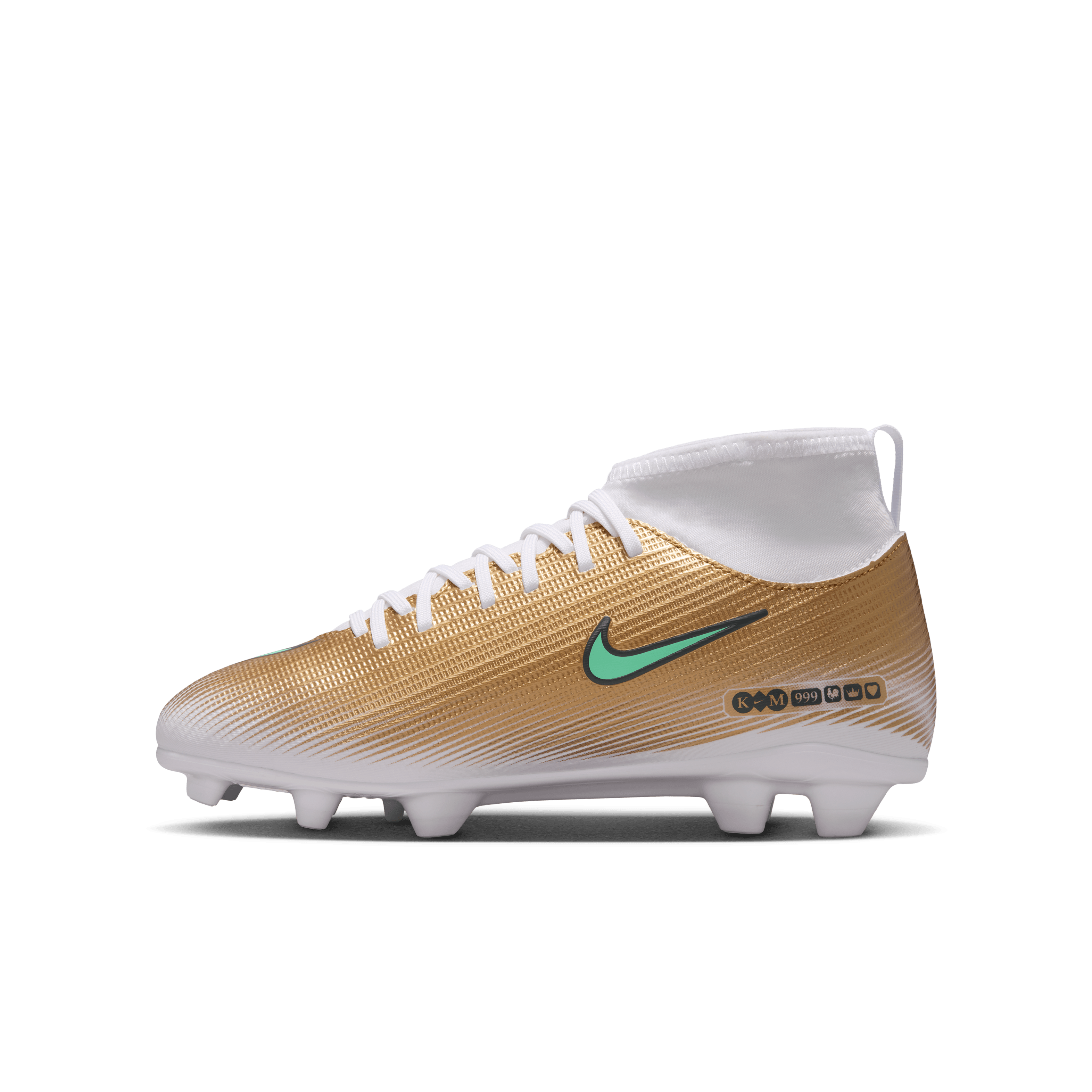 Nike Jr. Mercurial Superfly 11 Club "Kylian Mbappé" MG/FG-METALLIC GOLD/GREEN GLOW