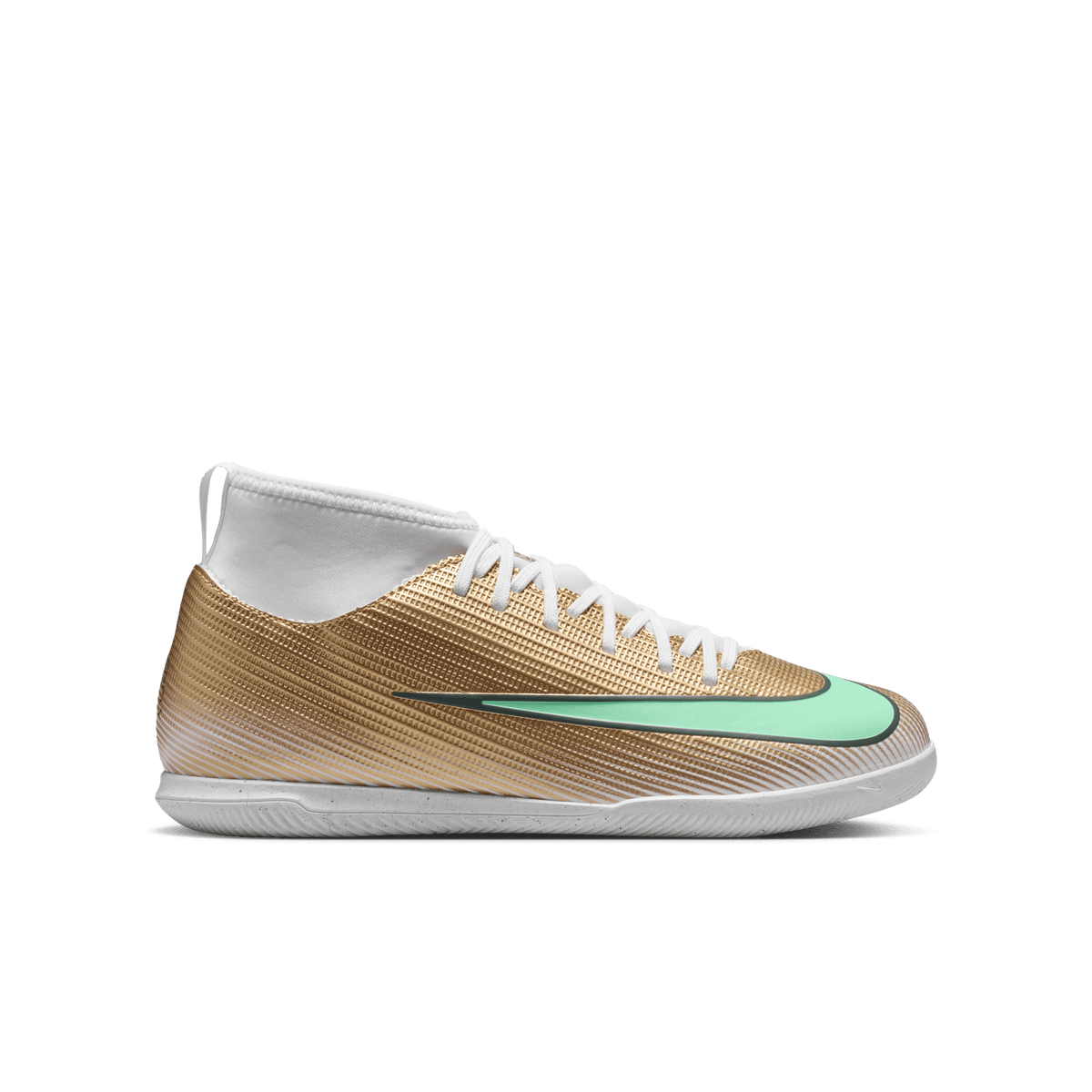 Nike Jr. Mercurial Superfly 11 Club "Kylian Mbappé" Indoor - METALLIC GOLD/GREEN GLOW