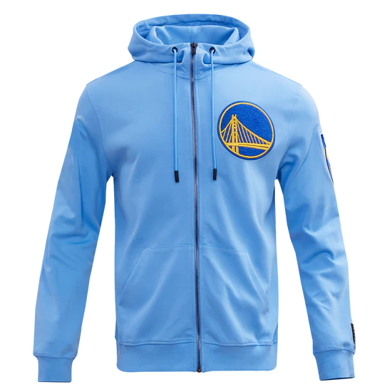 PRO STANDARD GOLDEN STATE WARRIORS LOGO ZIPPER HOODY-BABY BLUE