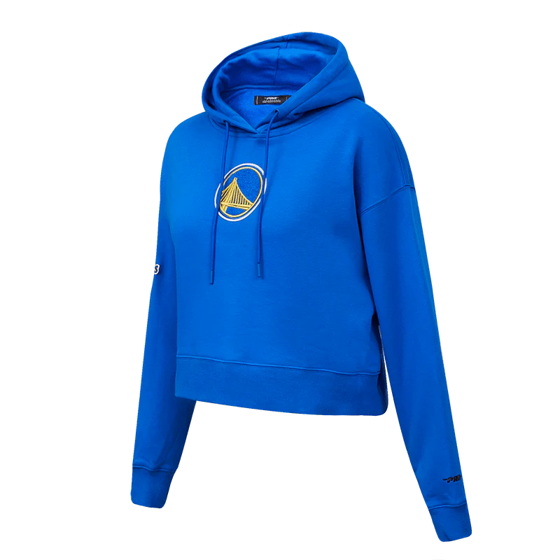 NBA GOLDEN STATE WARRIORS CLASSIC WOMEN'S CROPPED PULLOVER HOODIE