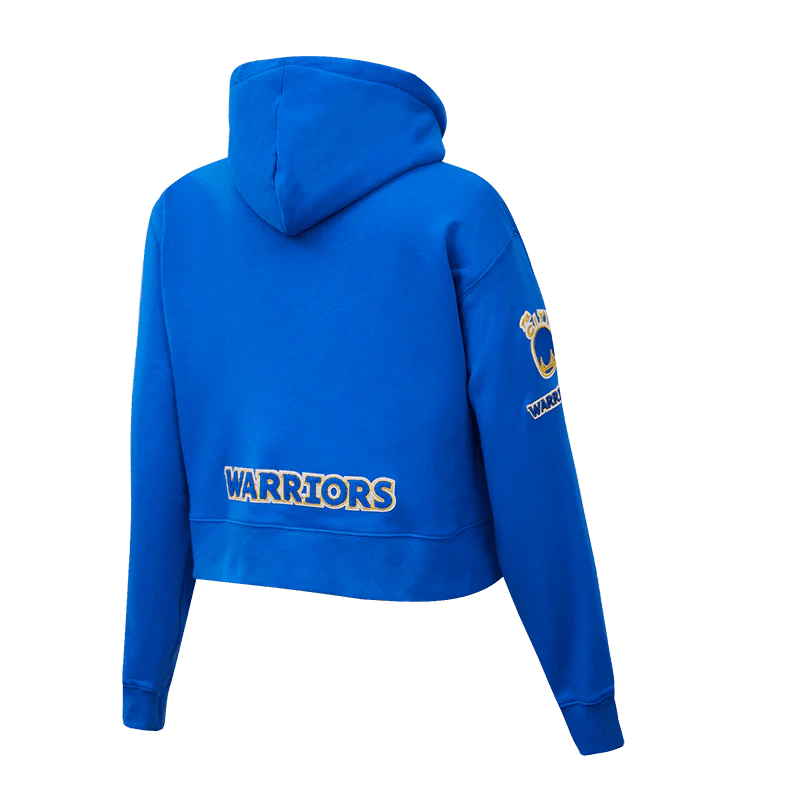 NBA GOLDEN STATE WARRIORS CLASSIC WOMEN'S CROPPED PULLOVER HOODIE