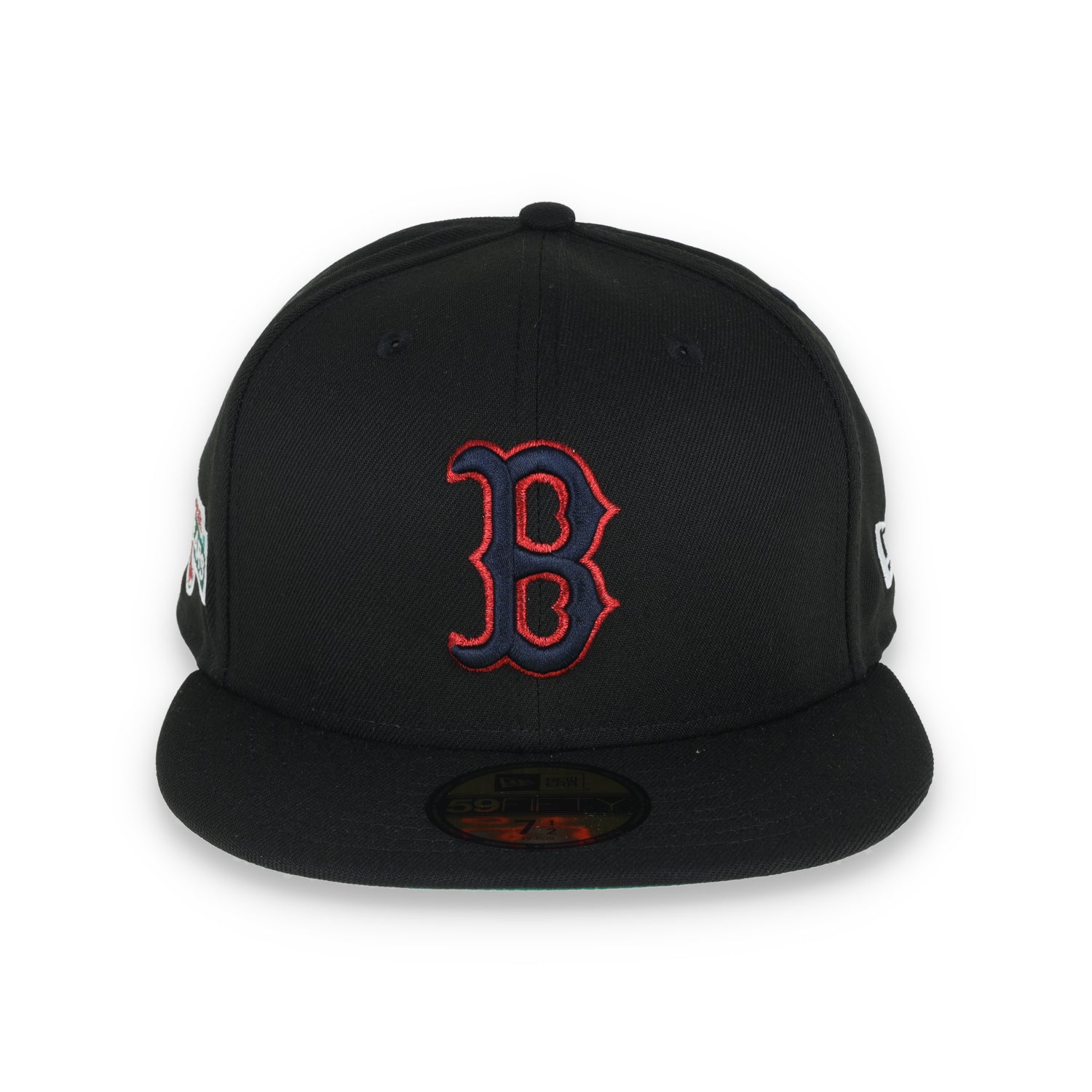 New Era Boston Red Sox 100th Anniversary Metallic Logo Side Patch 59fifty Fitted Hat-Black