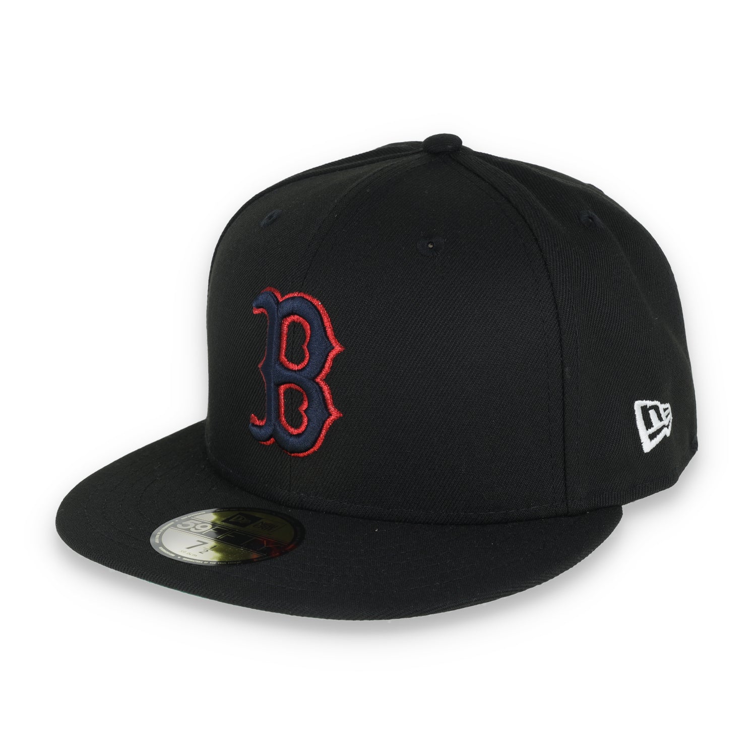 New Era Boston Red Sox 100th Anniversary Metallic Logo Side Patch 59fifty Fitted Hat-Black