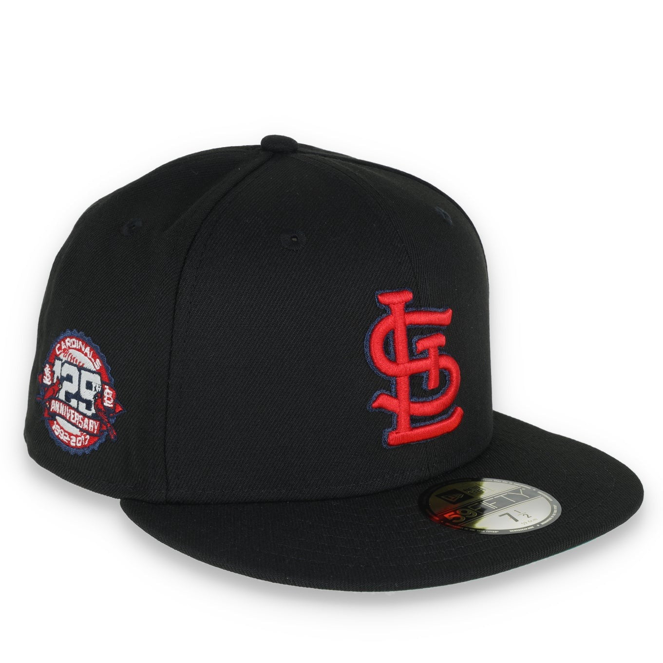 New Era St. Louis Cardinals Metallic Logo 129 Anniversary Side Patch 59FIFTY Fitted - Black